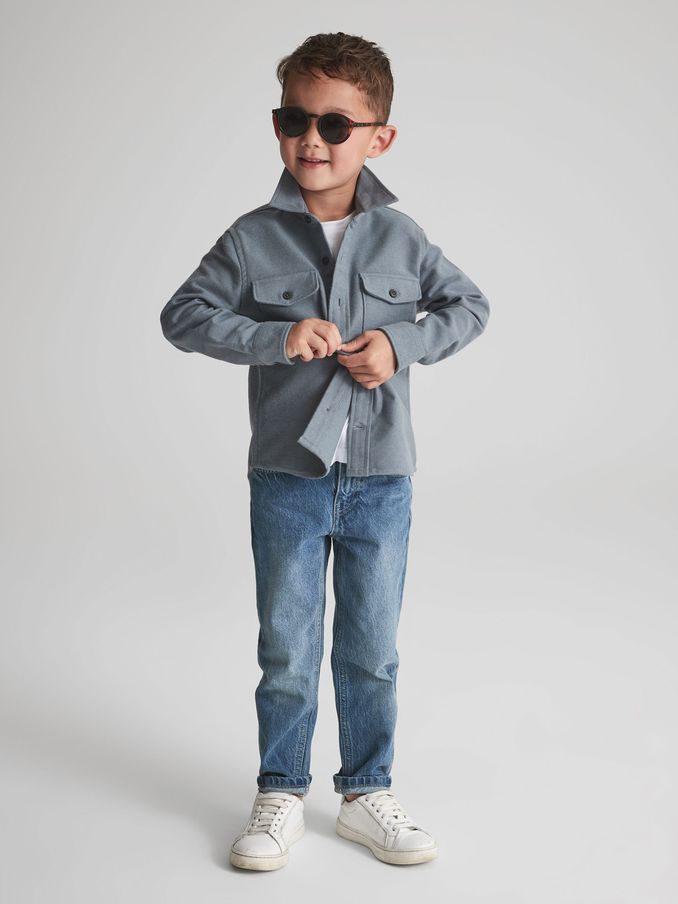 Senior Twin Pocket Overshirt in Blue (U78618) | US$31