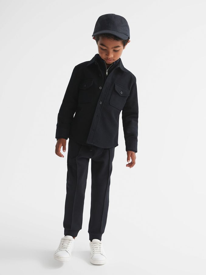 Senior Twin Pocket Overshirt in Navy (U87535) | US$31