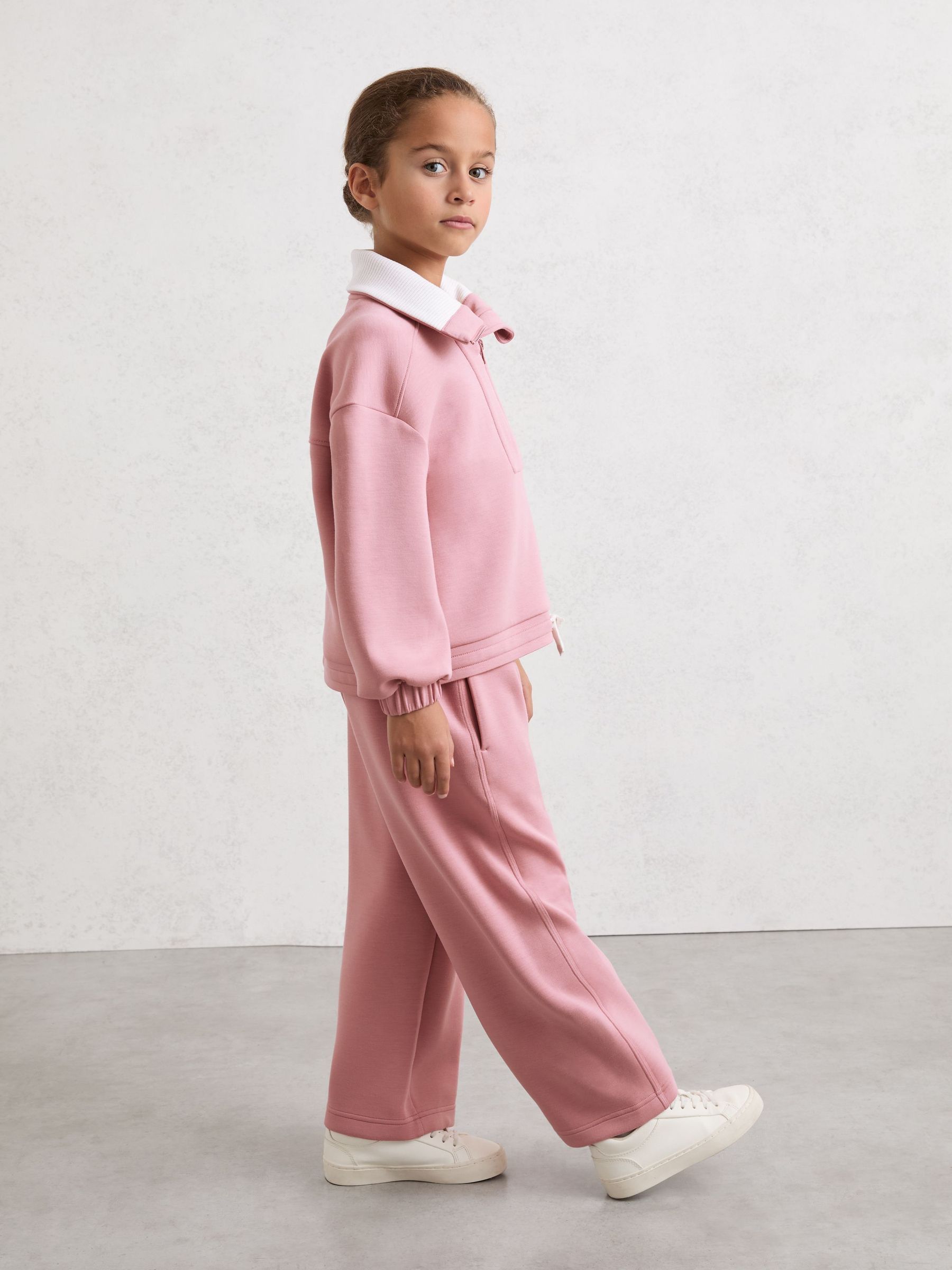 3-9 yrs Wide-Leg Interlock Drawstring Joggers in Rose (V02730) | $60