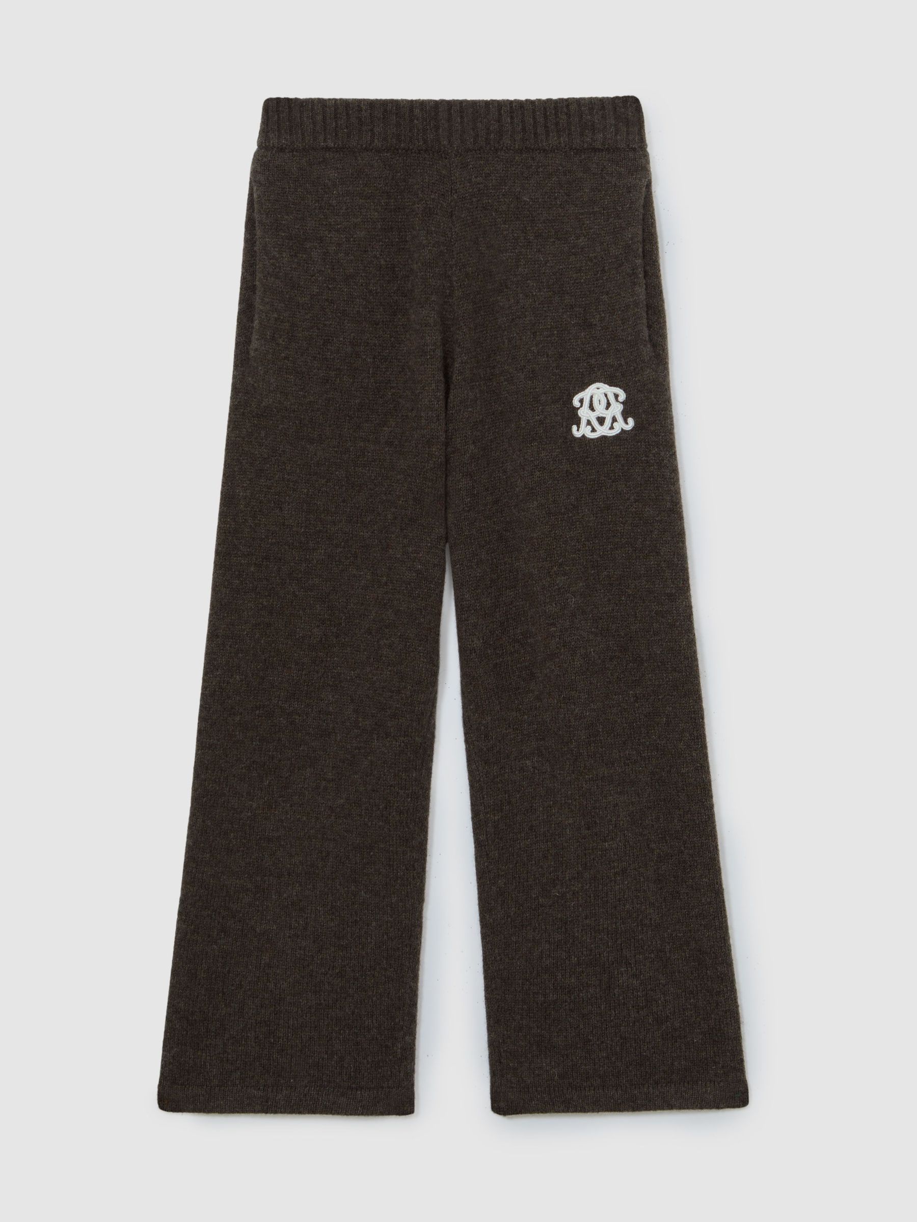 9-13 yrs Monogram Relaxed Wool-Blend Joggers Unisex Fit in Chocolate Brown (V04081) | $80