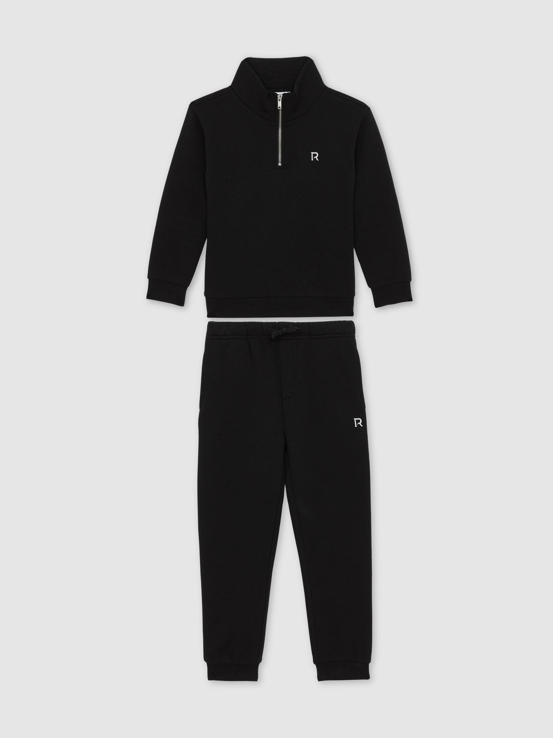 13-14 yrs Half-Zip Logo Tracksuit Set in Black (V04088) | ‏260 د.إ.‏