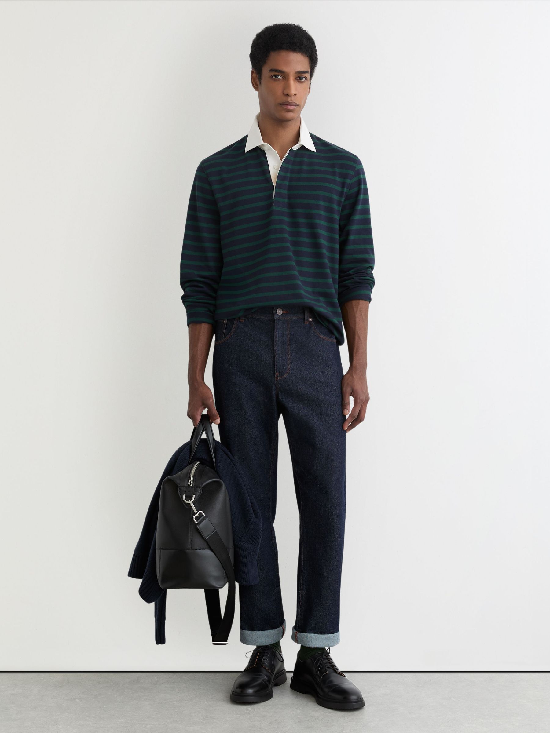 Polo Shirt in Navy/Green (V06361) | €90