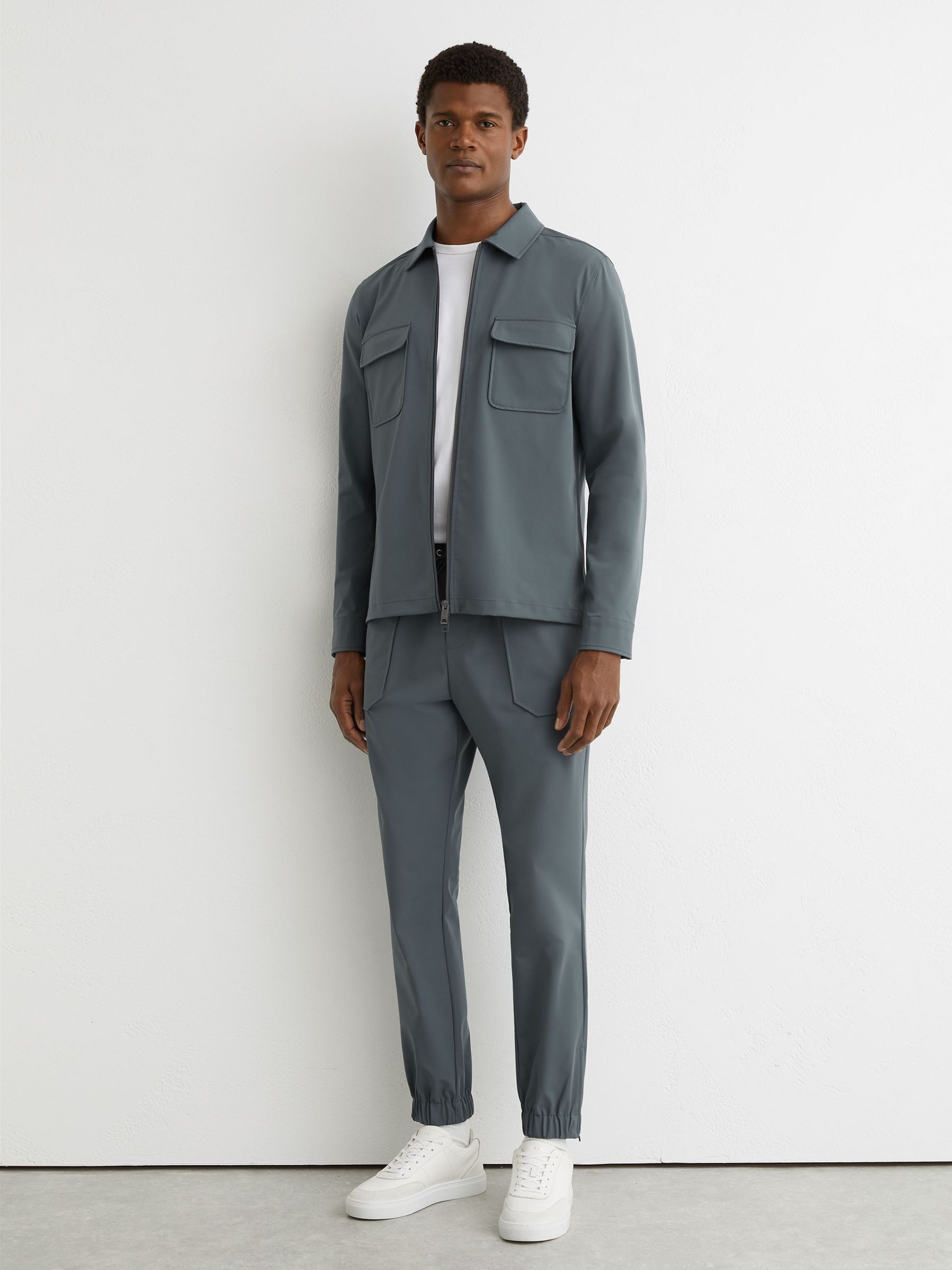 Technical Cuffed Drawstring Trousers in Airforce Blue (V06376) | 795 QAR