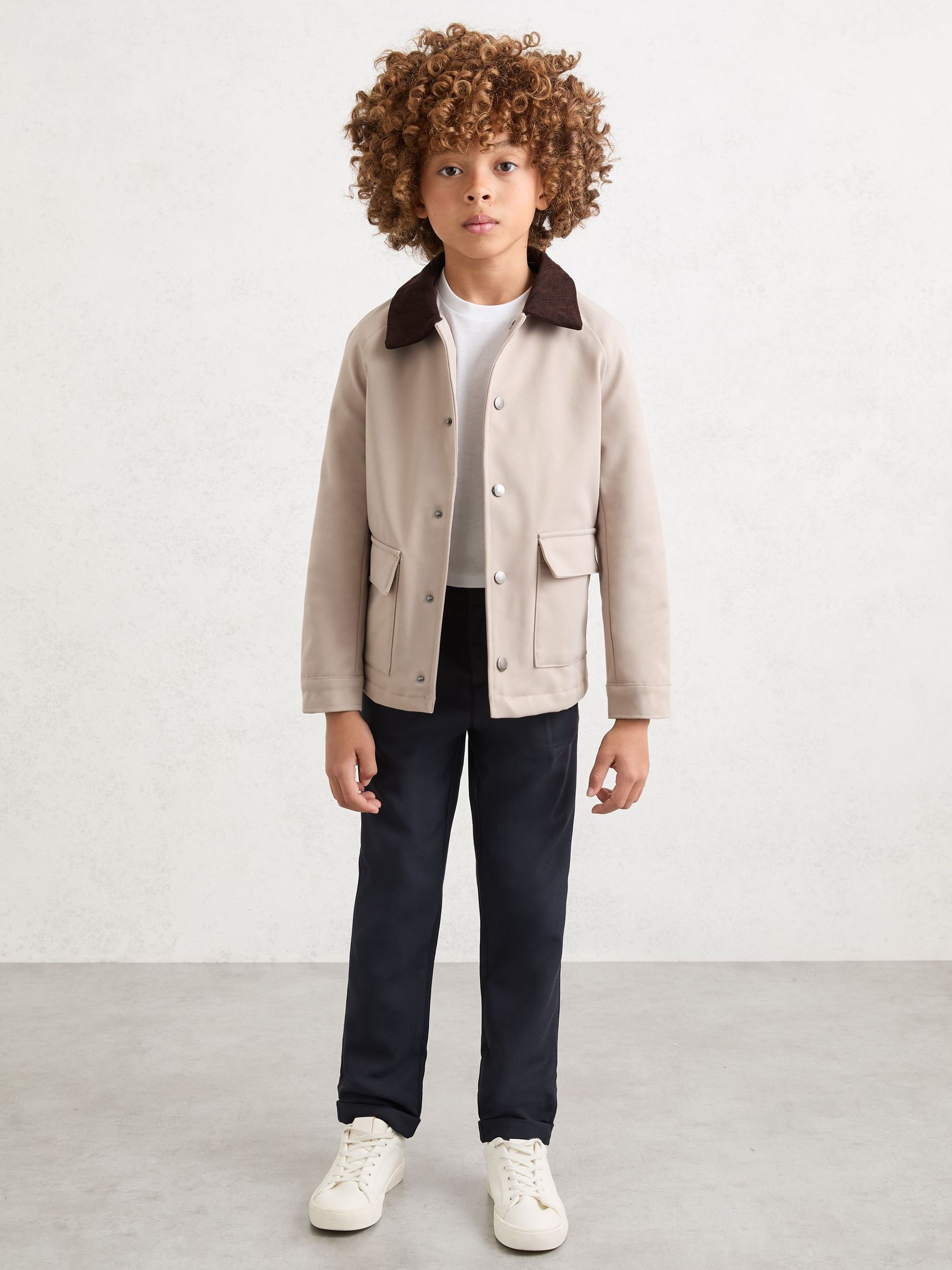 3-9 yrs Corduroy-Collar Chore Jacket in Stone (V09591) | €95