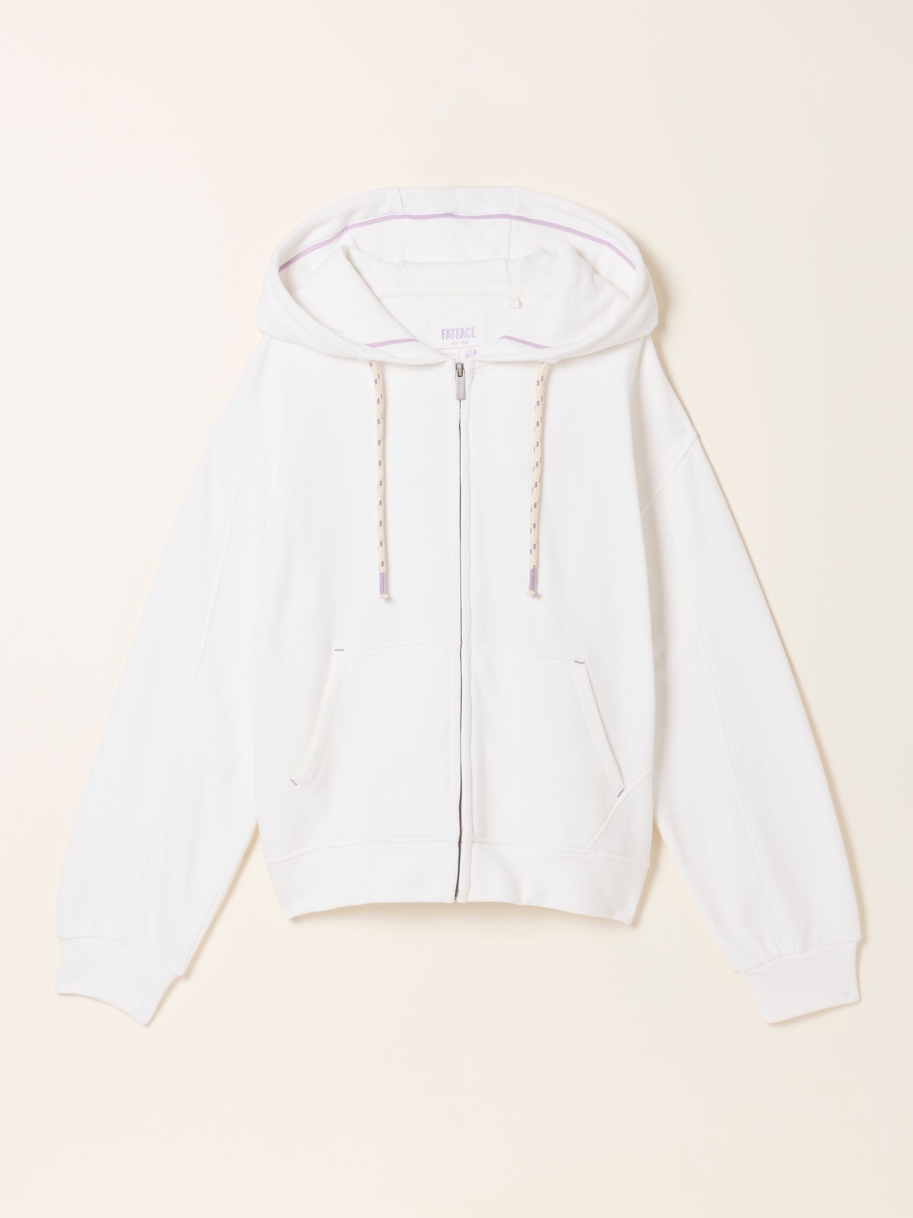 Flora White Zip Through Hoodie (V18845) | €65