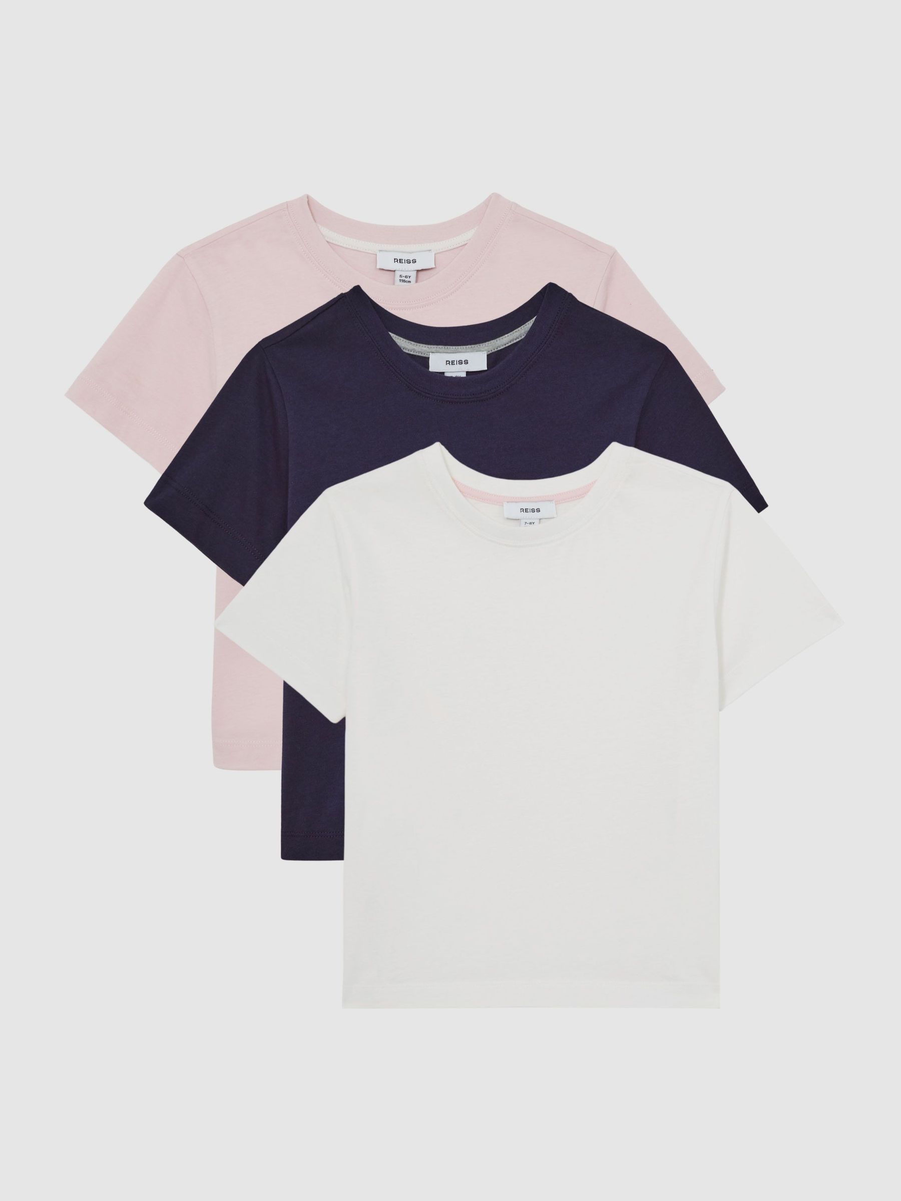 3-9 yrs 3 Pack Cotton Crew-Neck T-Shirts in Multi (V20345) | $70