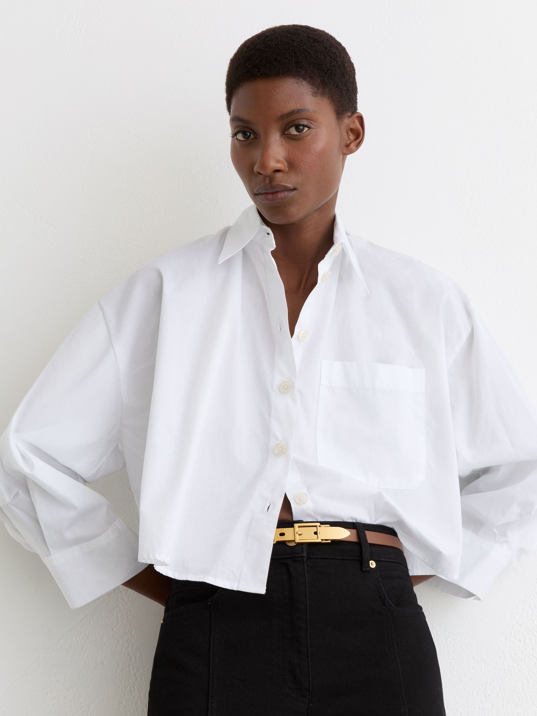 Leather Buckle-Hardware Belt in Tan (V27893) | €90