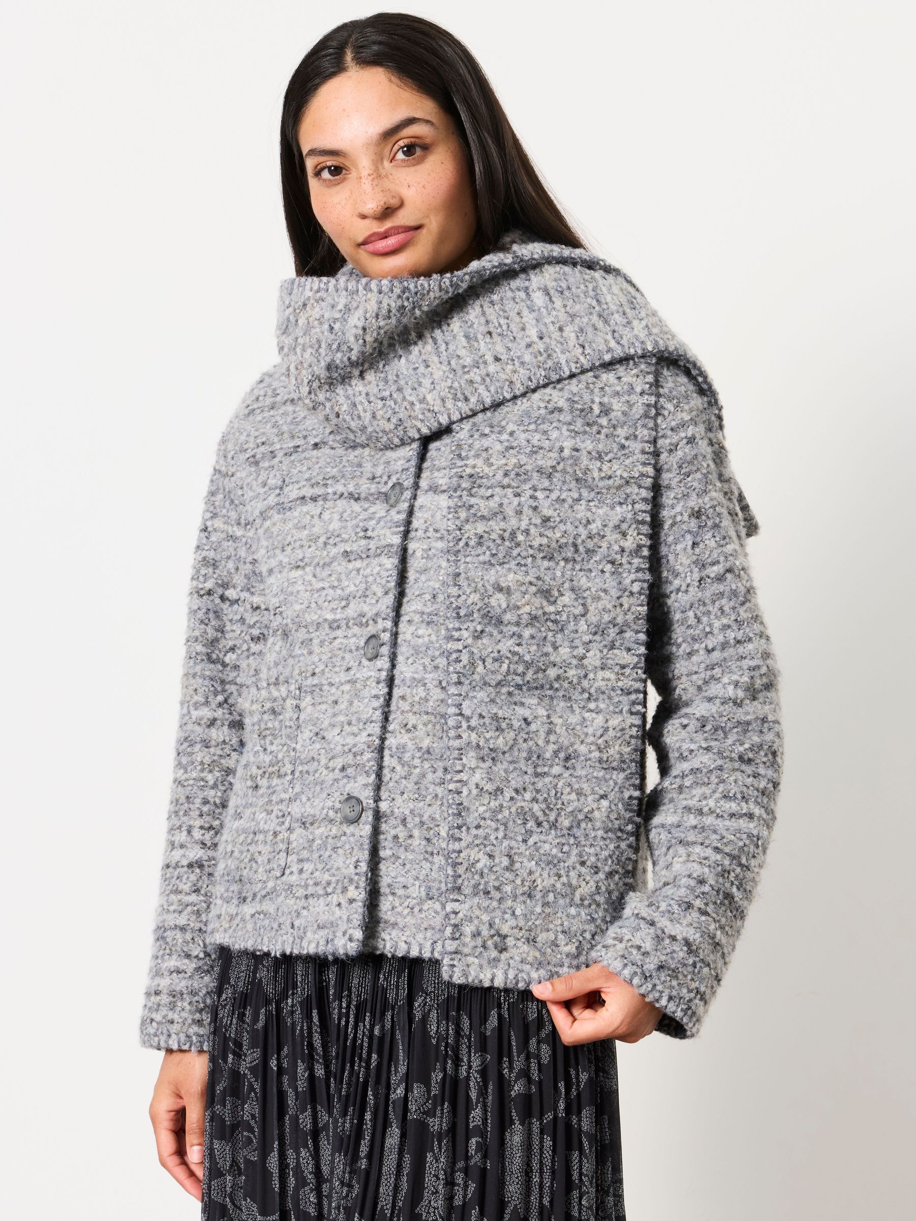 Grey - Boucle Short Jacket