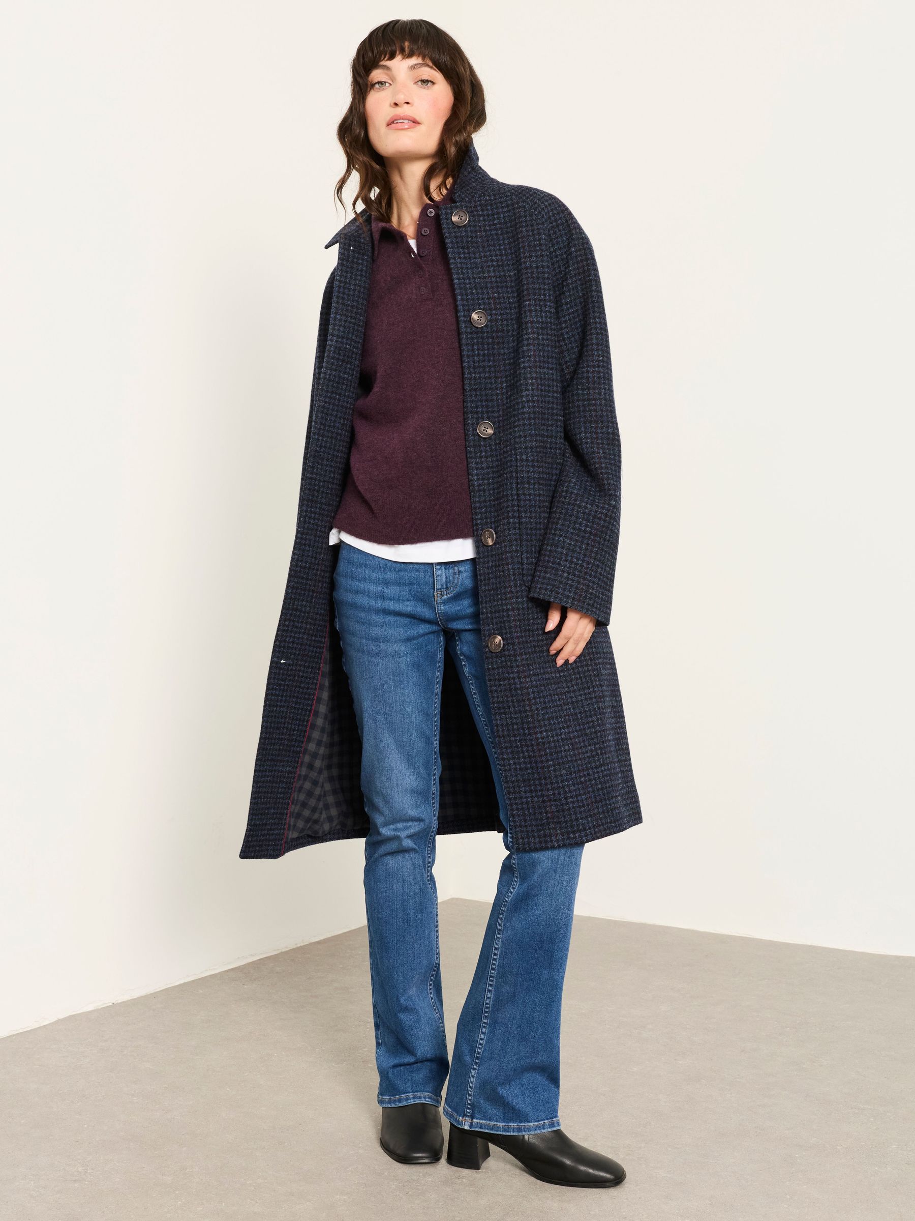Navy - Long Wool Coat
