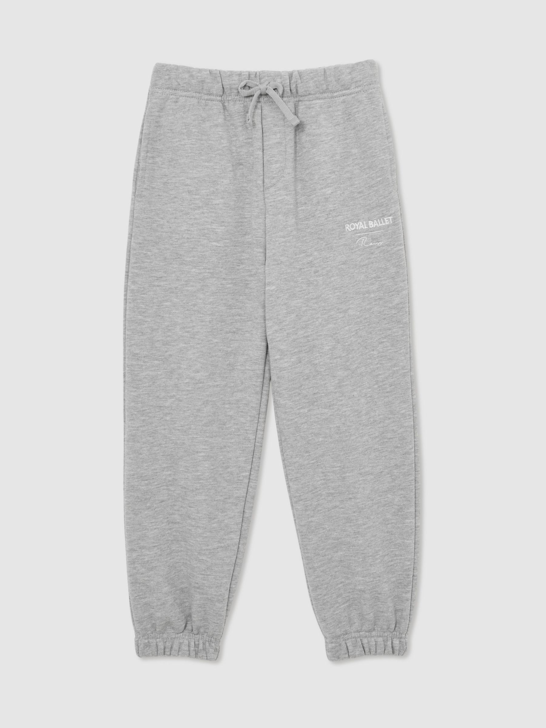 13-14 yrs Reiss | Royal Ballet Cuffed Unisex Fit Joggers in Grey Melange (V32023) | $70