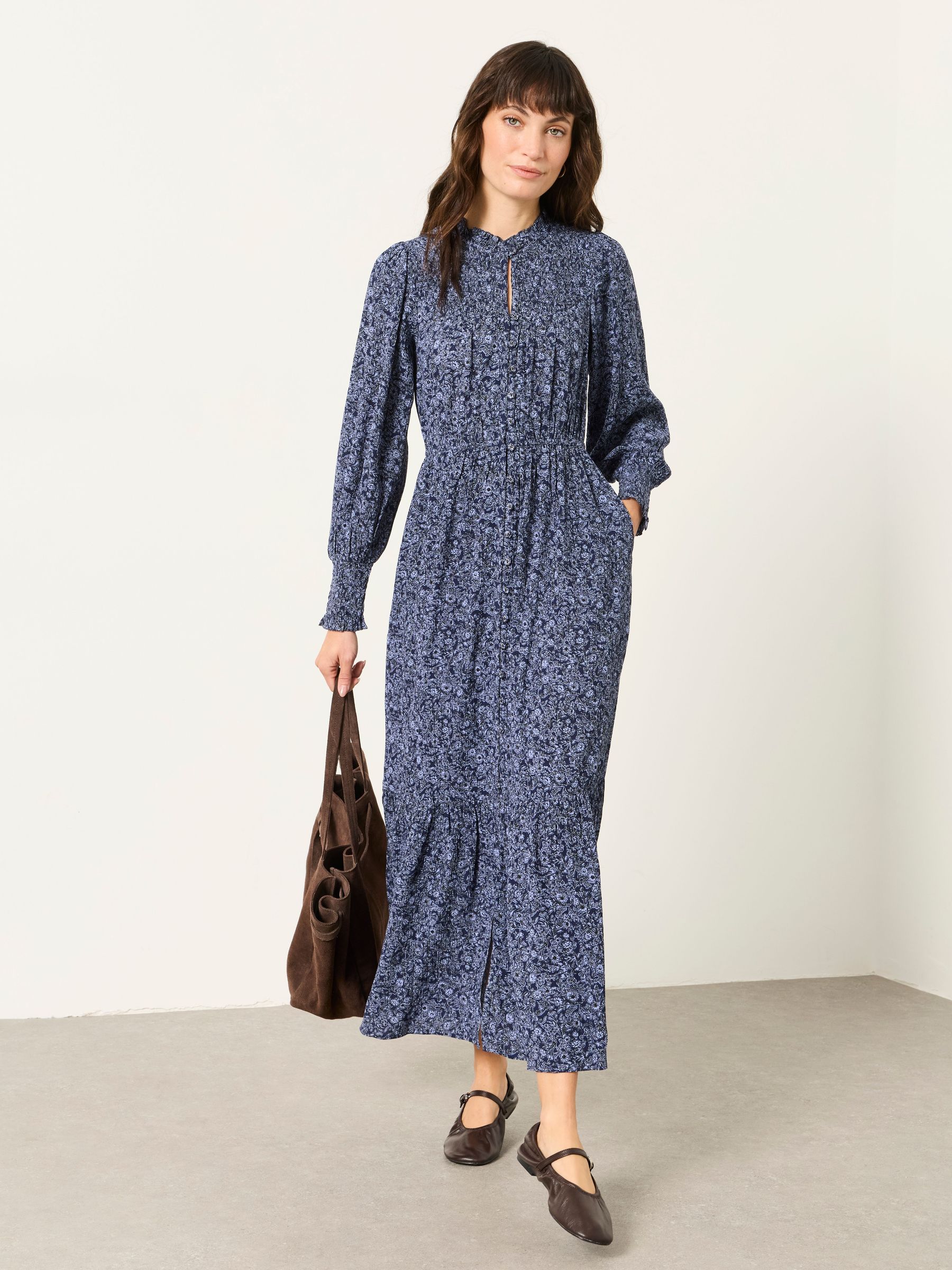 Blue 2 Tone Floral - Sparkle Maxi Dress