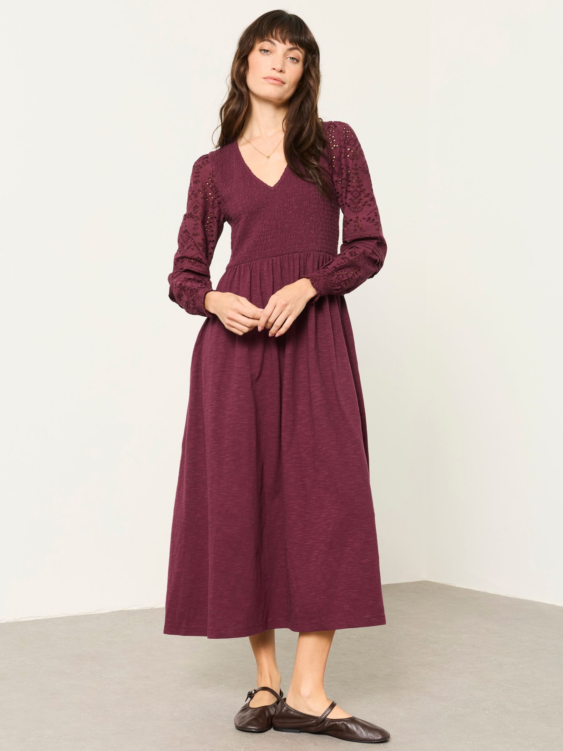 Dark Purple - Midi Jersey Dress