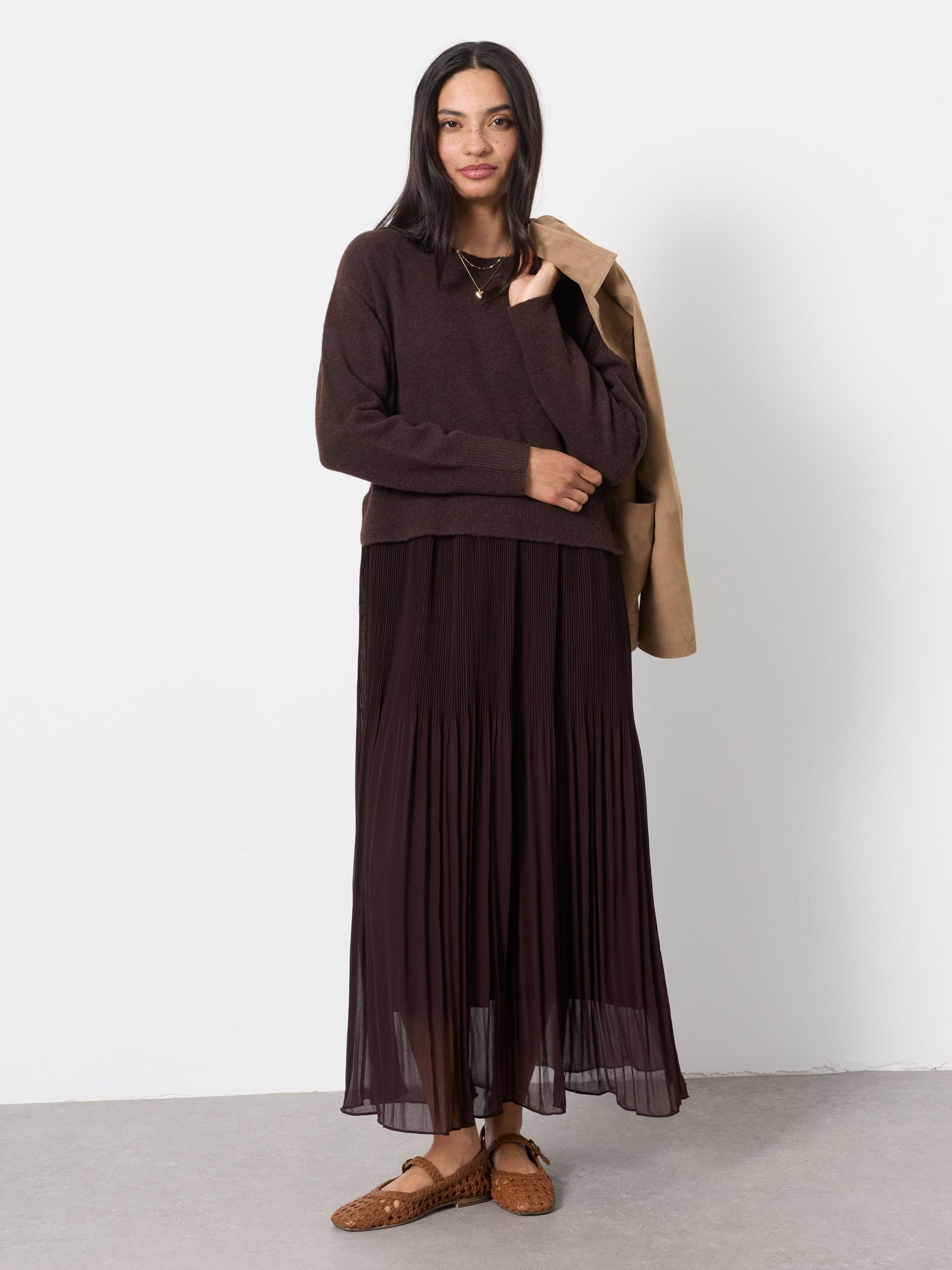 Chocolate Brown - Sally 2 In 1 Midaxi Dress