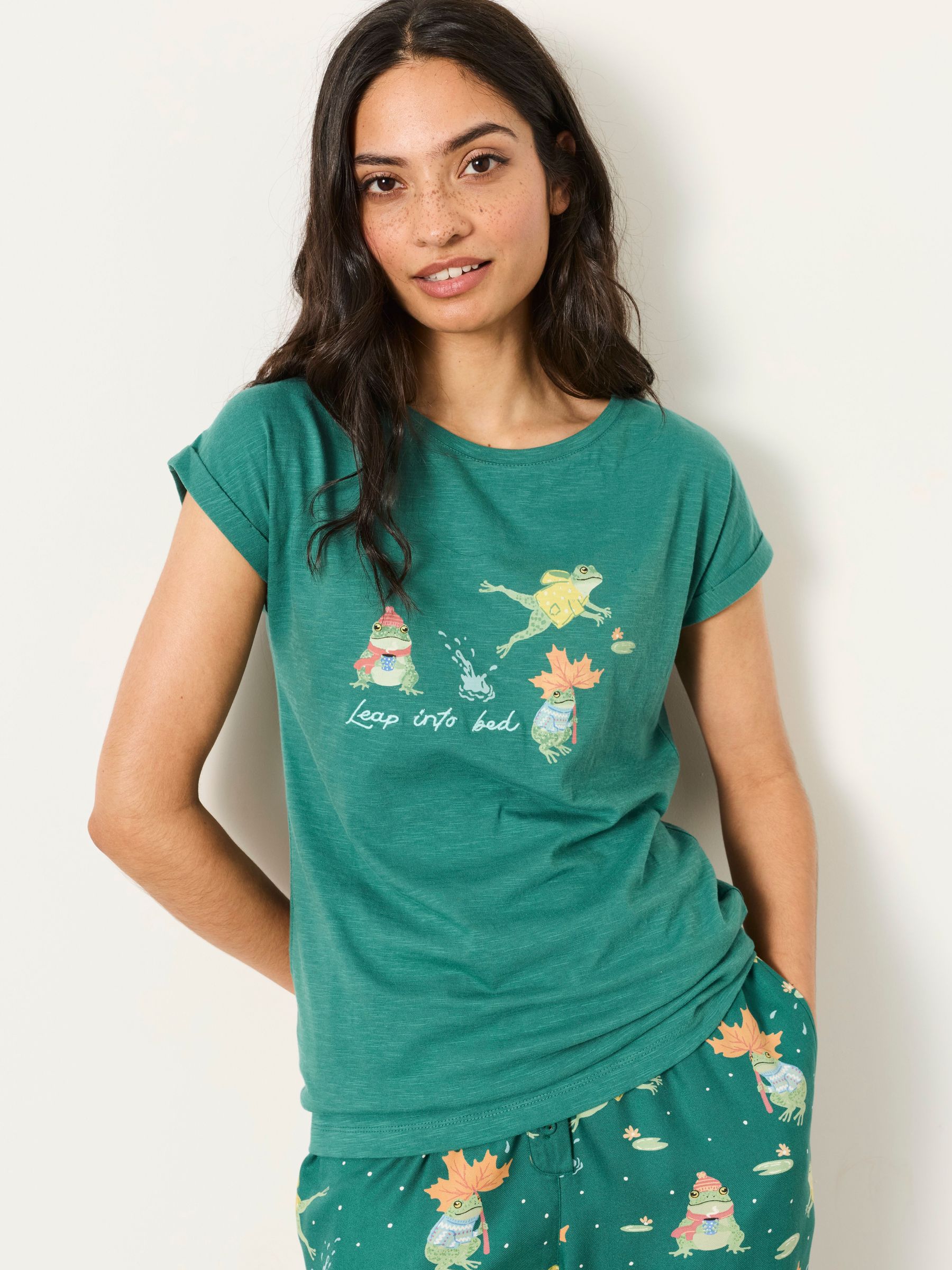 Teal Blue Frog - Pyjama Top