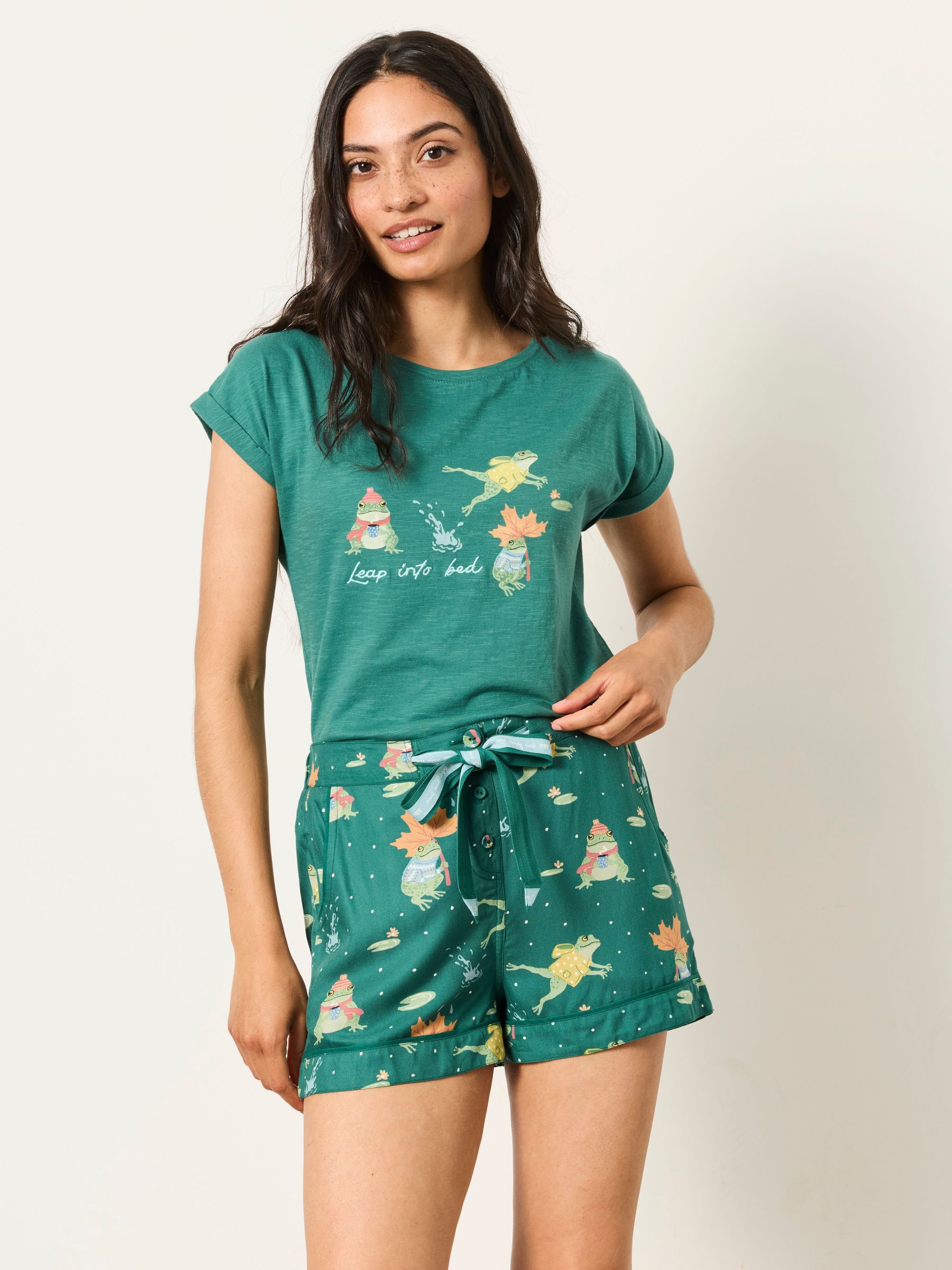 Teal Blue Frog - Pyjama Shorts
