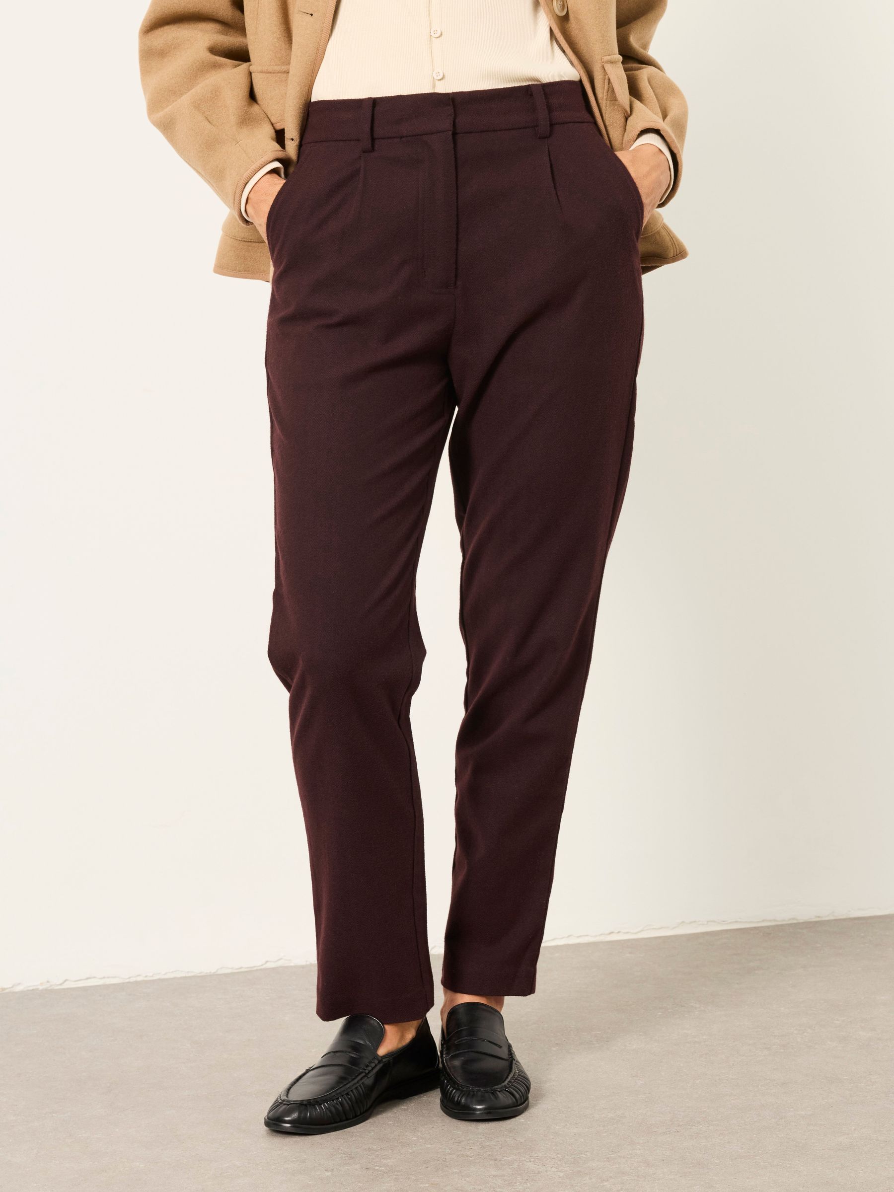 Plum Purple - Herringbone Trousers