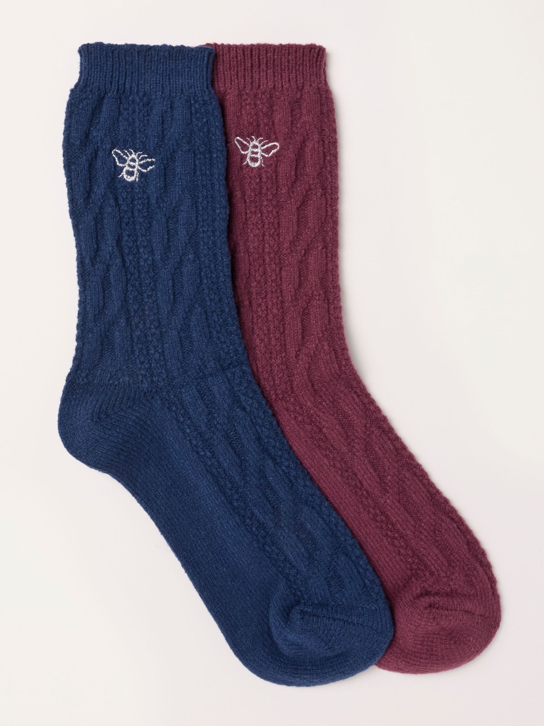 Navy/Red - Bee Cable Socks