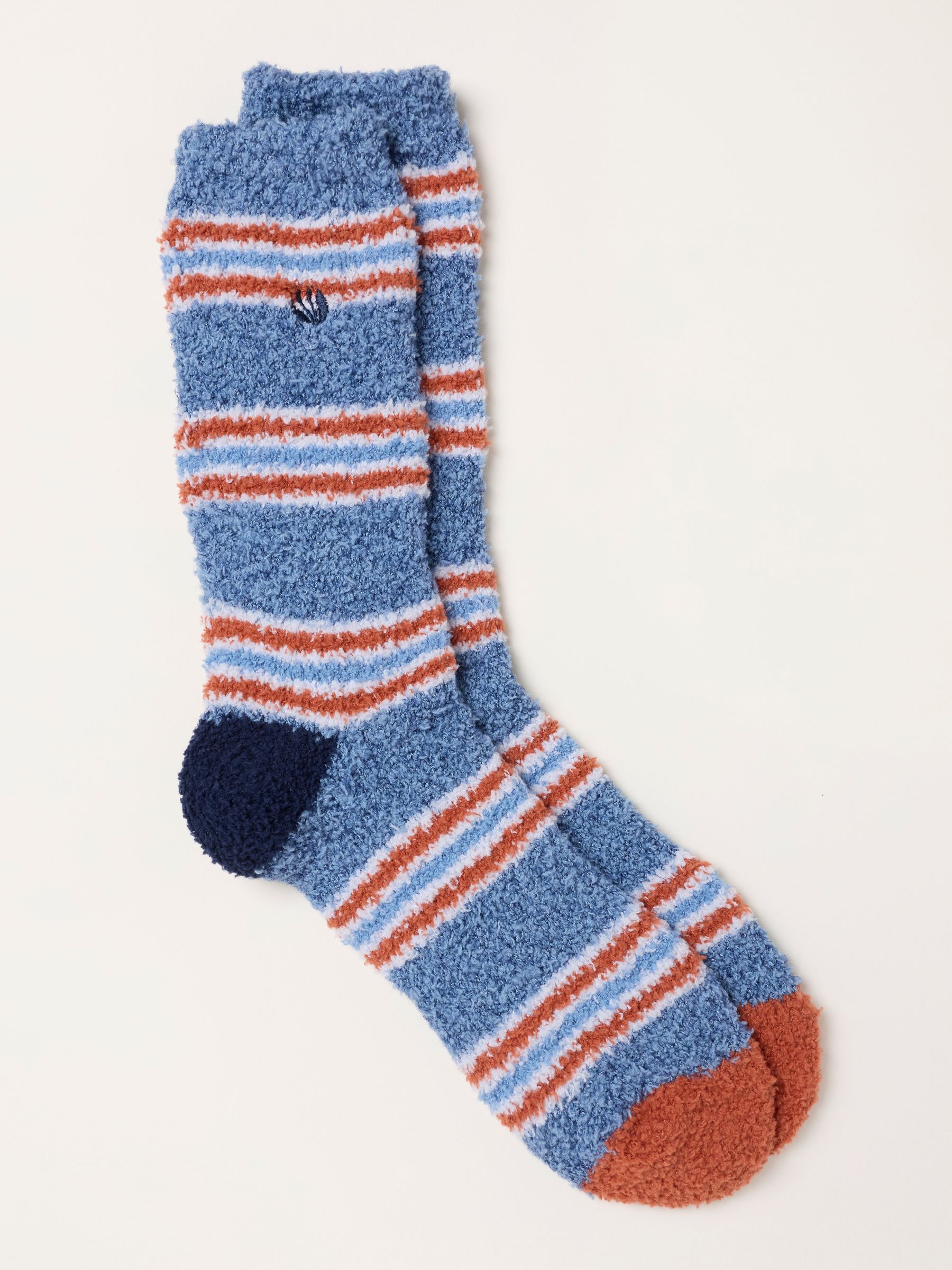 Orange - Regular Fluffy Striped Socks