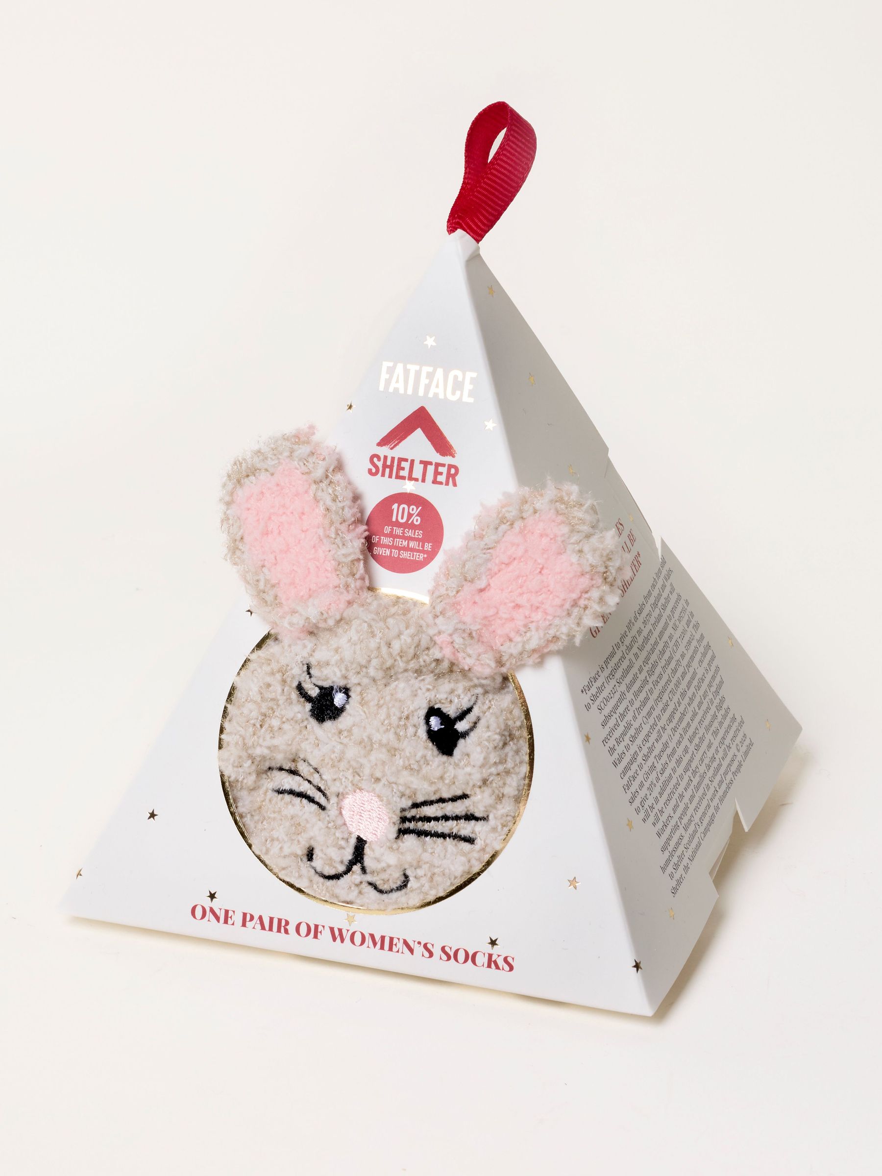 Multi - Shelter Christmas Mouse Fluffy Sock In A Gift Box