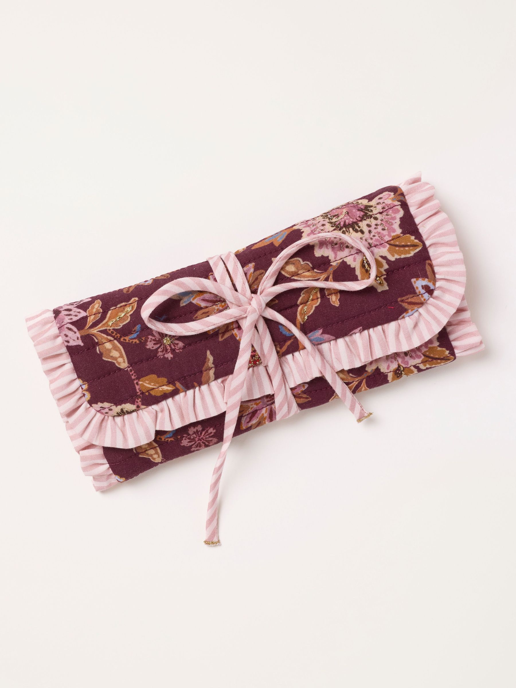 Purple - Floral Print Jewellery Wrap