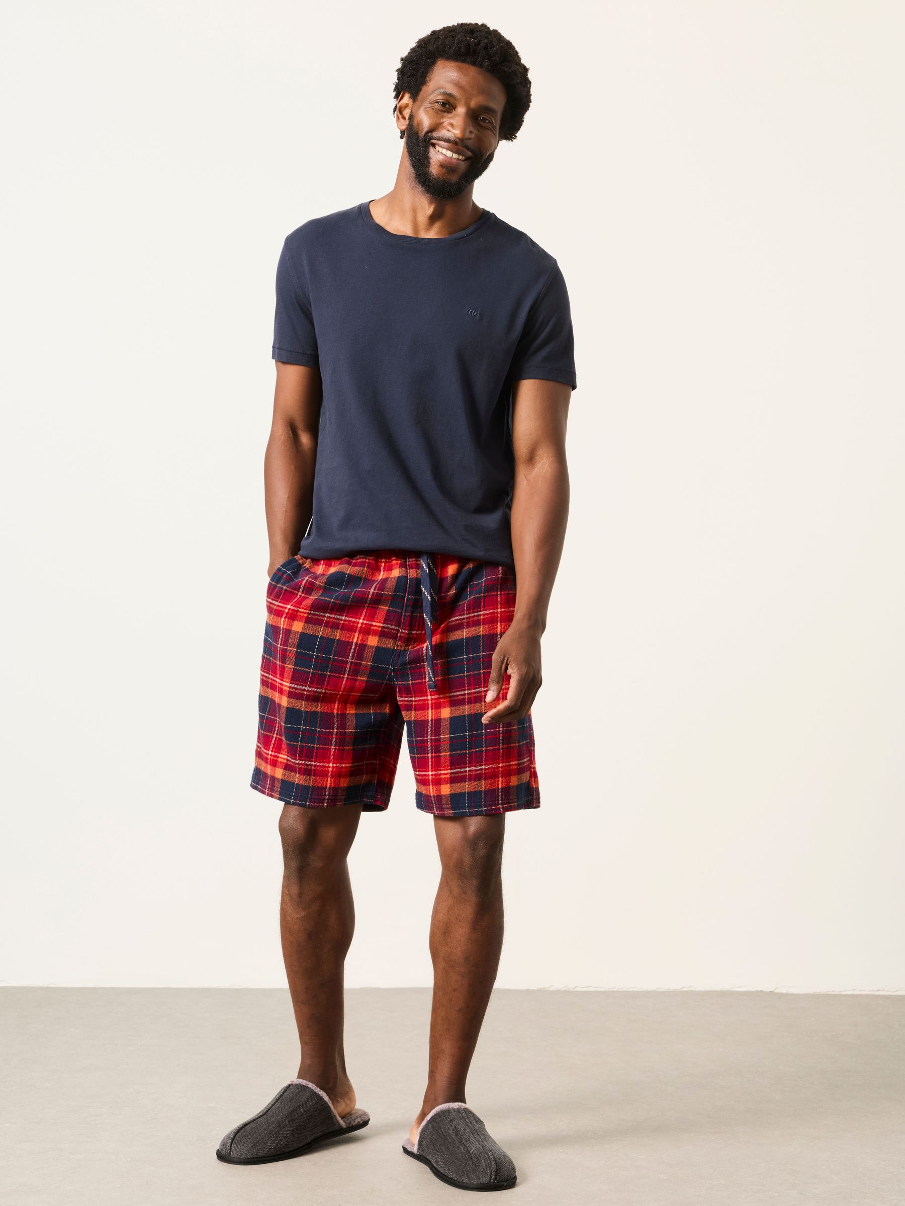Red - Regular Check Shorts