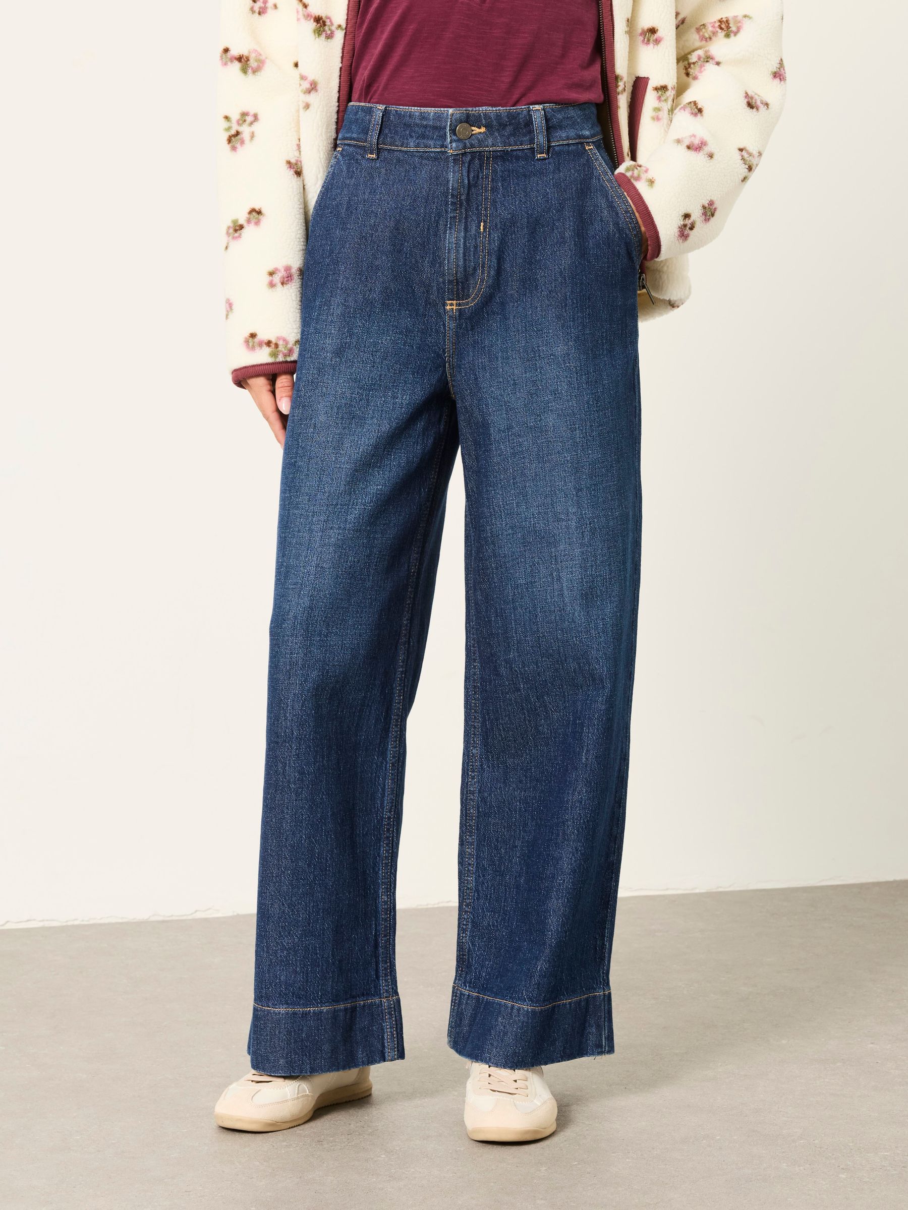 Dark Denim Blue - Wide Leg Jeans