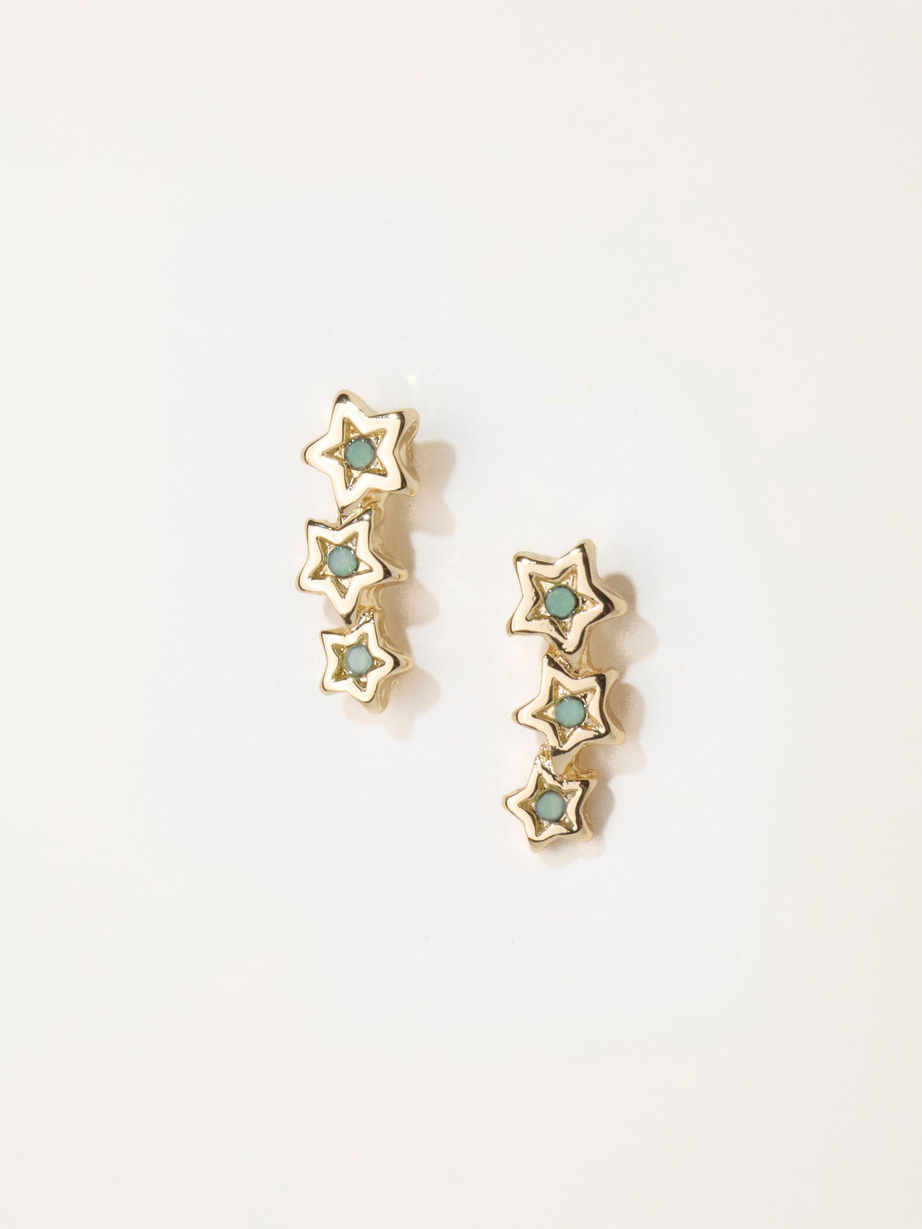 Gold Tone - Star Crawler Earrings
