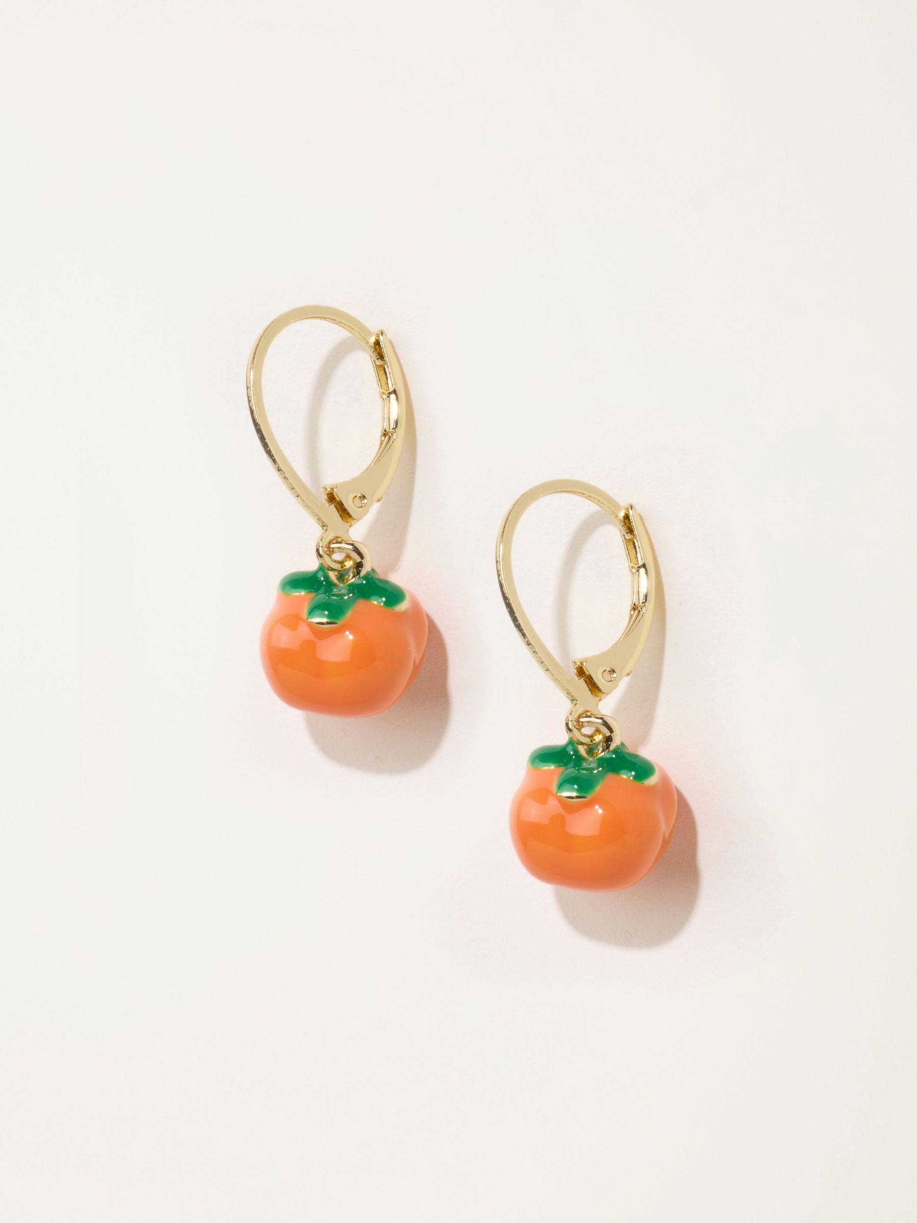 Gold Tone - Halloween Pumpkin Drop Earrings