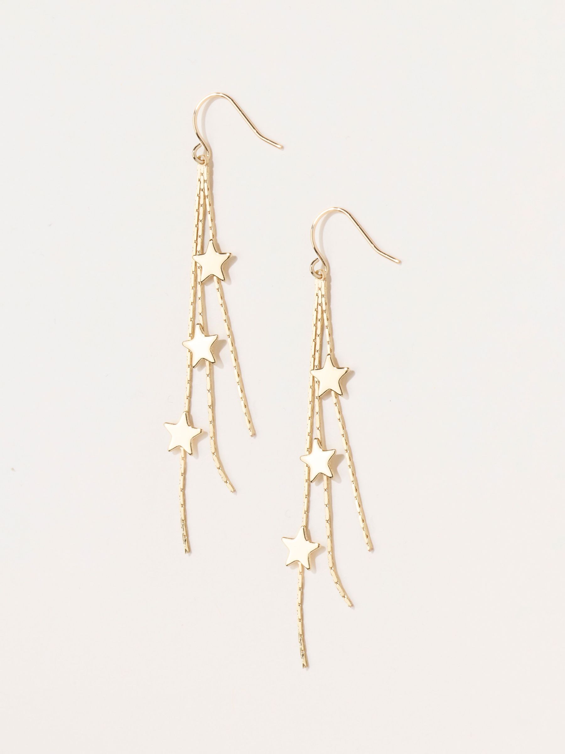 Gold Tone - Star Drop Earrings