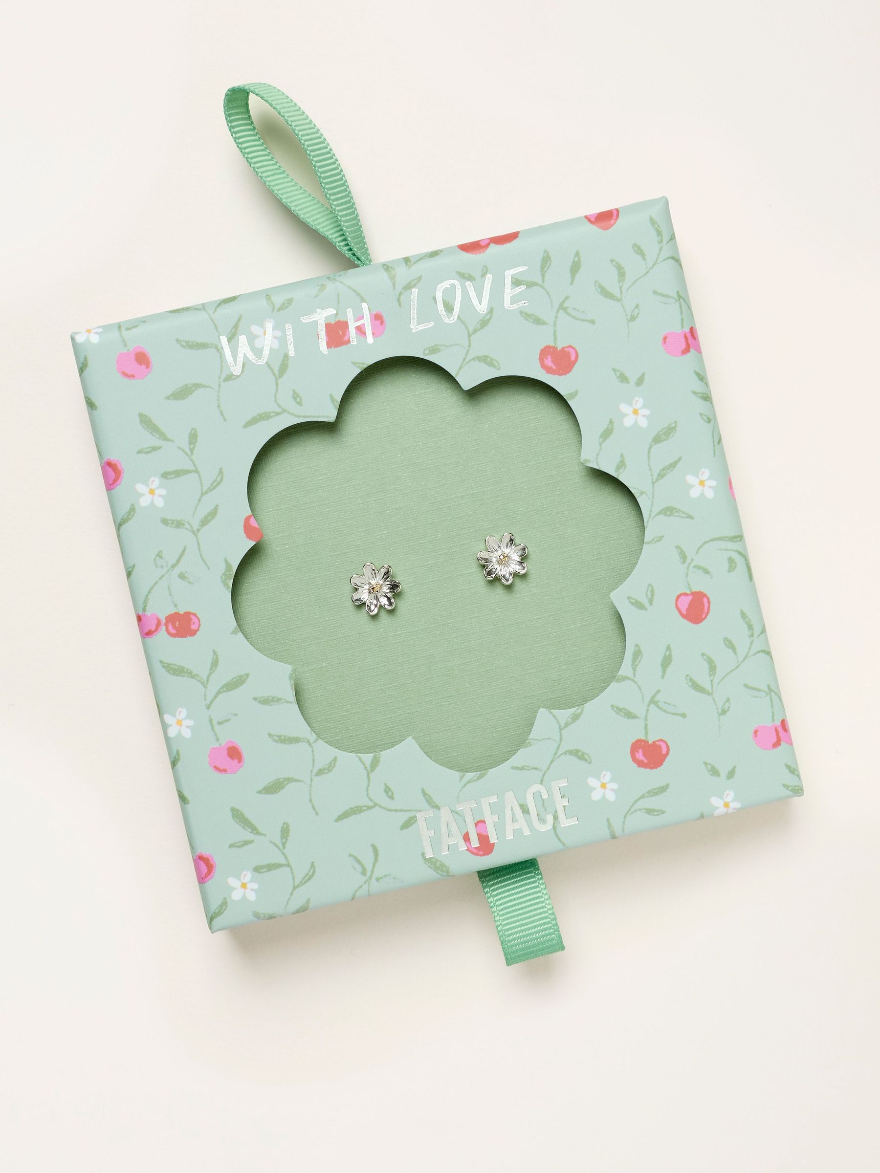 Silver Tone - Flower Earrings Gift