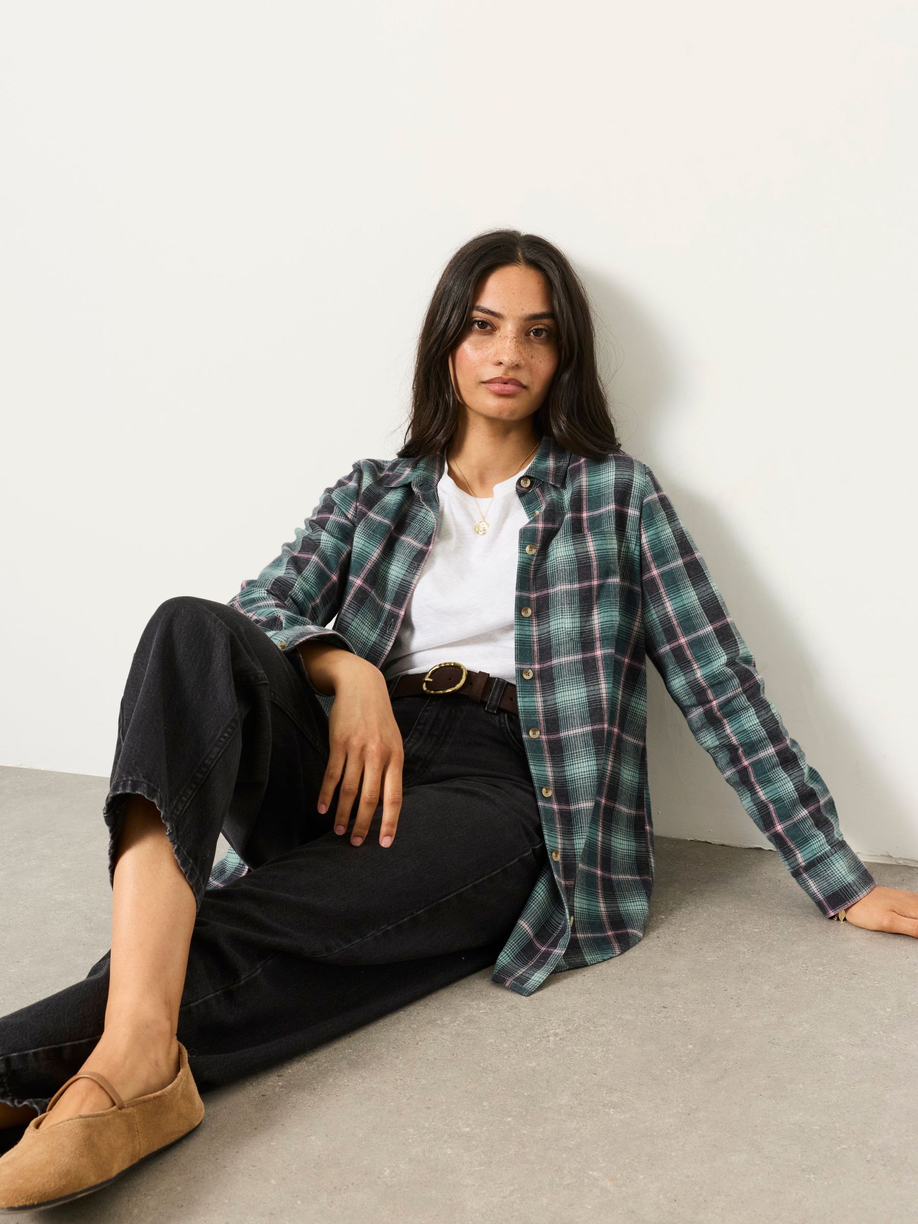 Teal Blue - Check Shirt