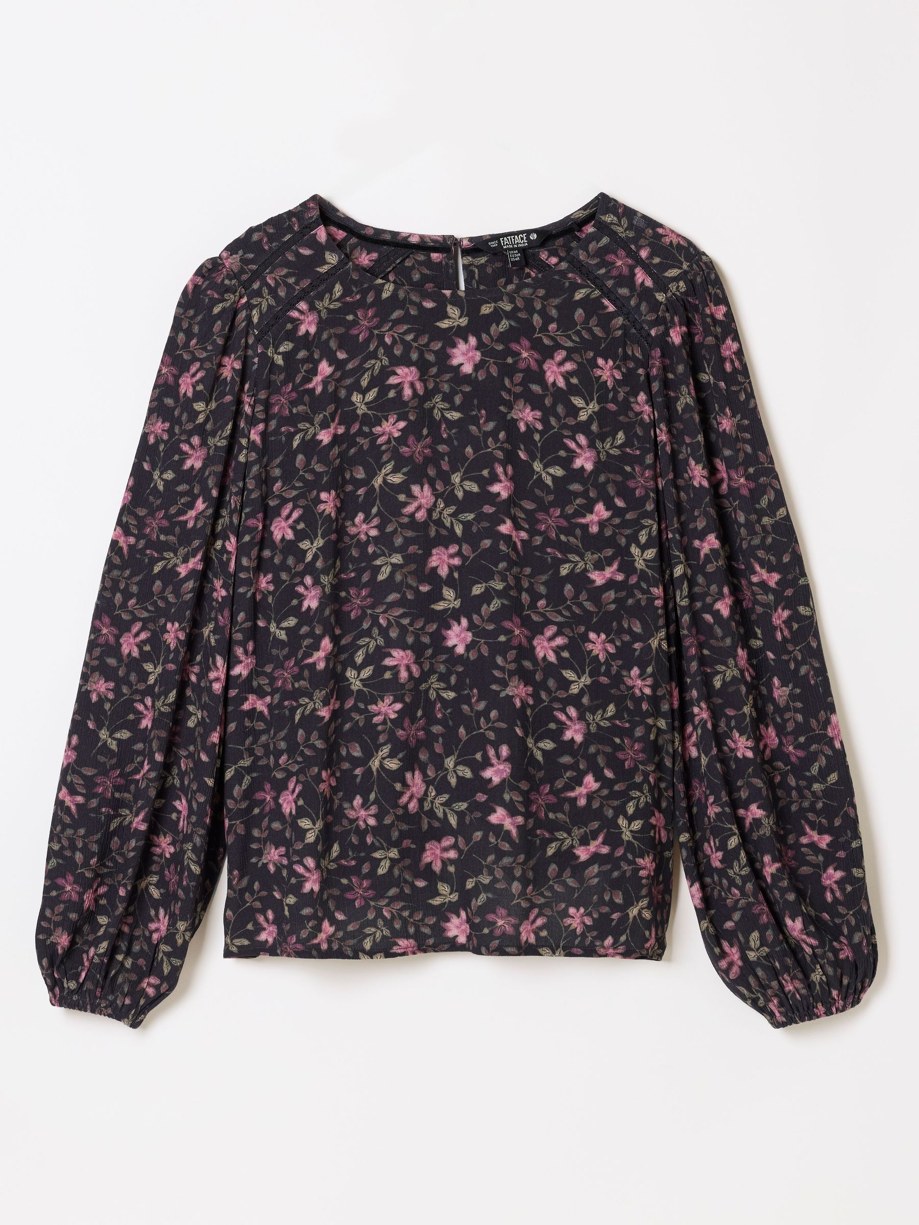 Brown Winter Floral - Embroidered Blouse