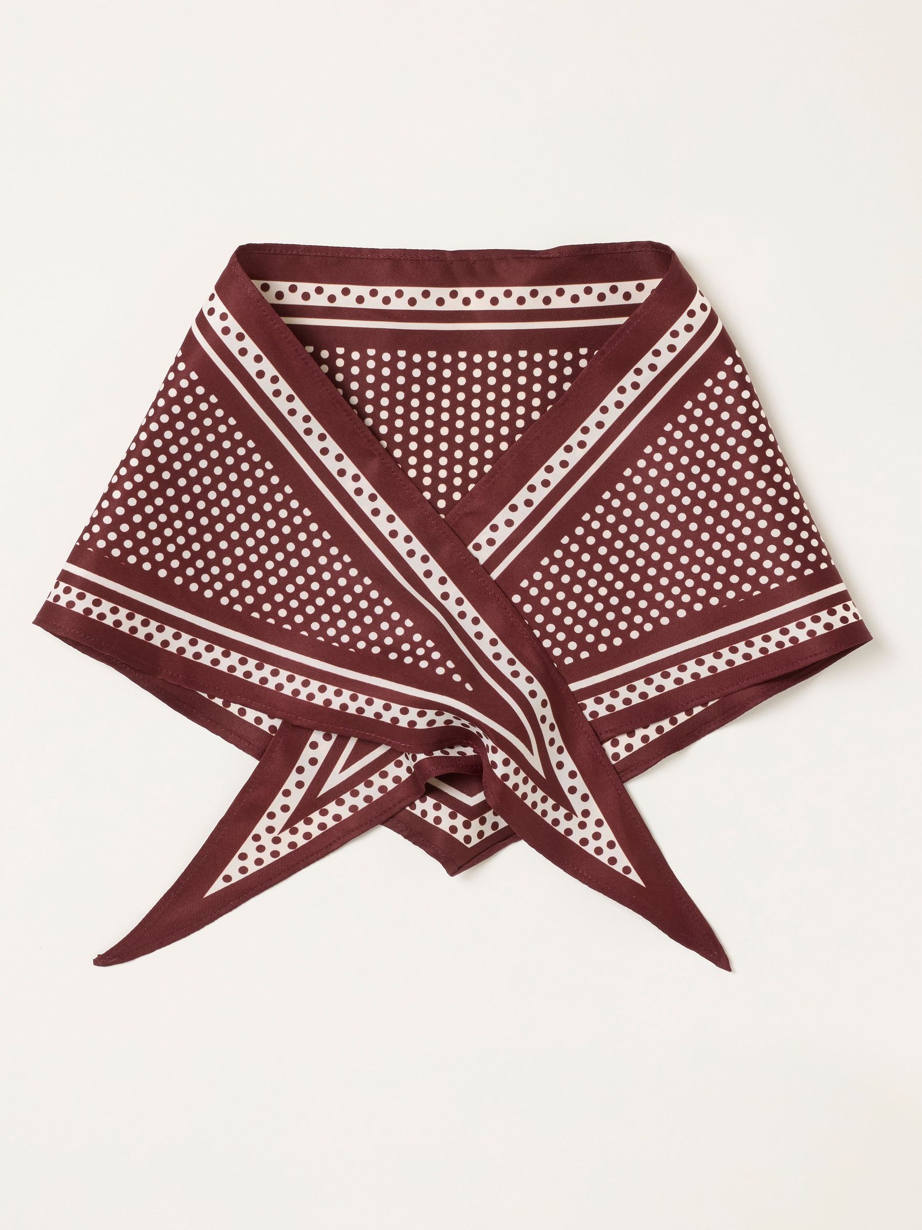 Burgundy Red - Polka Dot Triangle Square Scarf