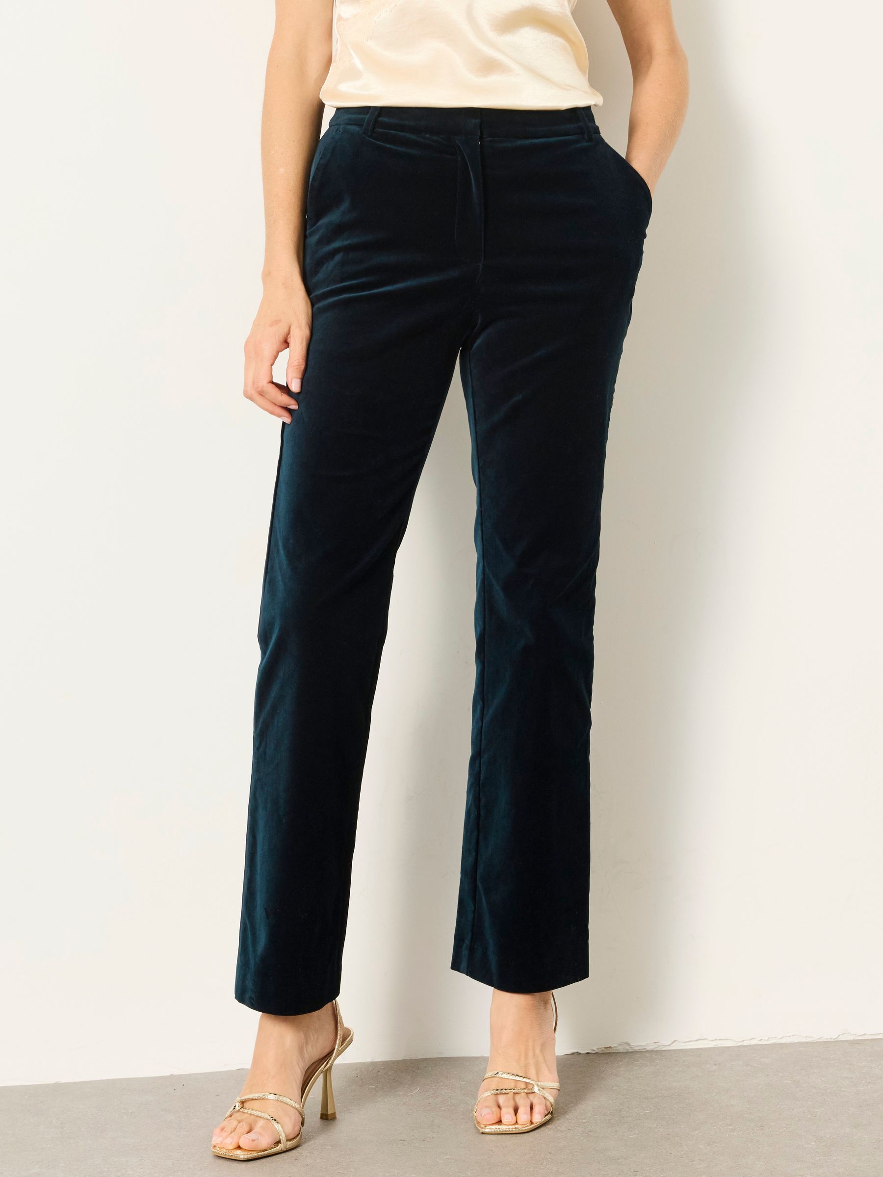 Teal Blue - Mabel Velvet Tailored Trousers