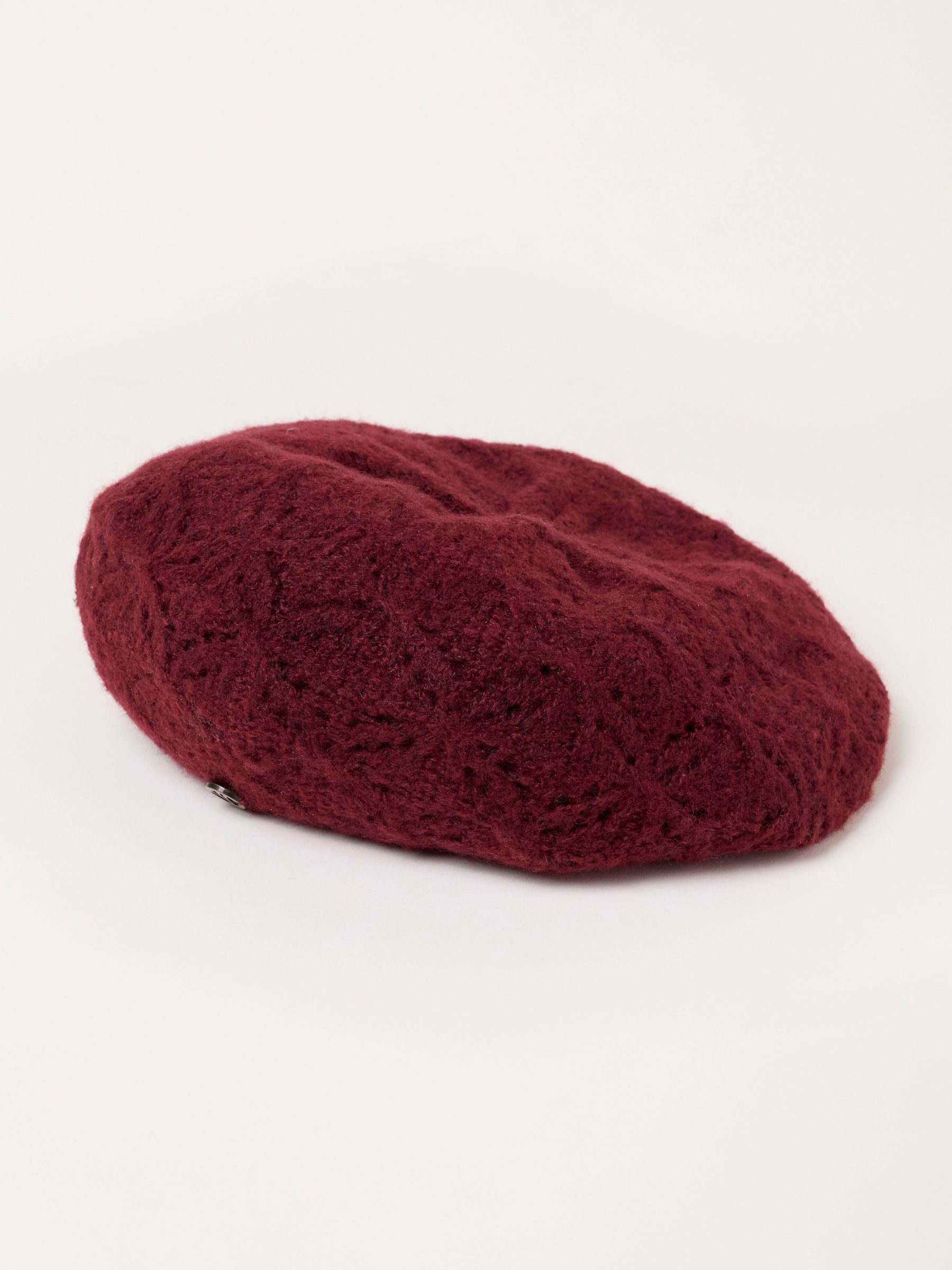 Burgundy Red - Knitted Beret