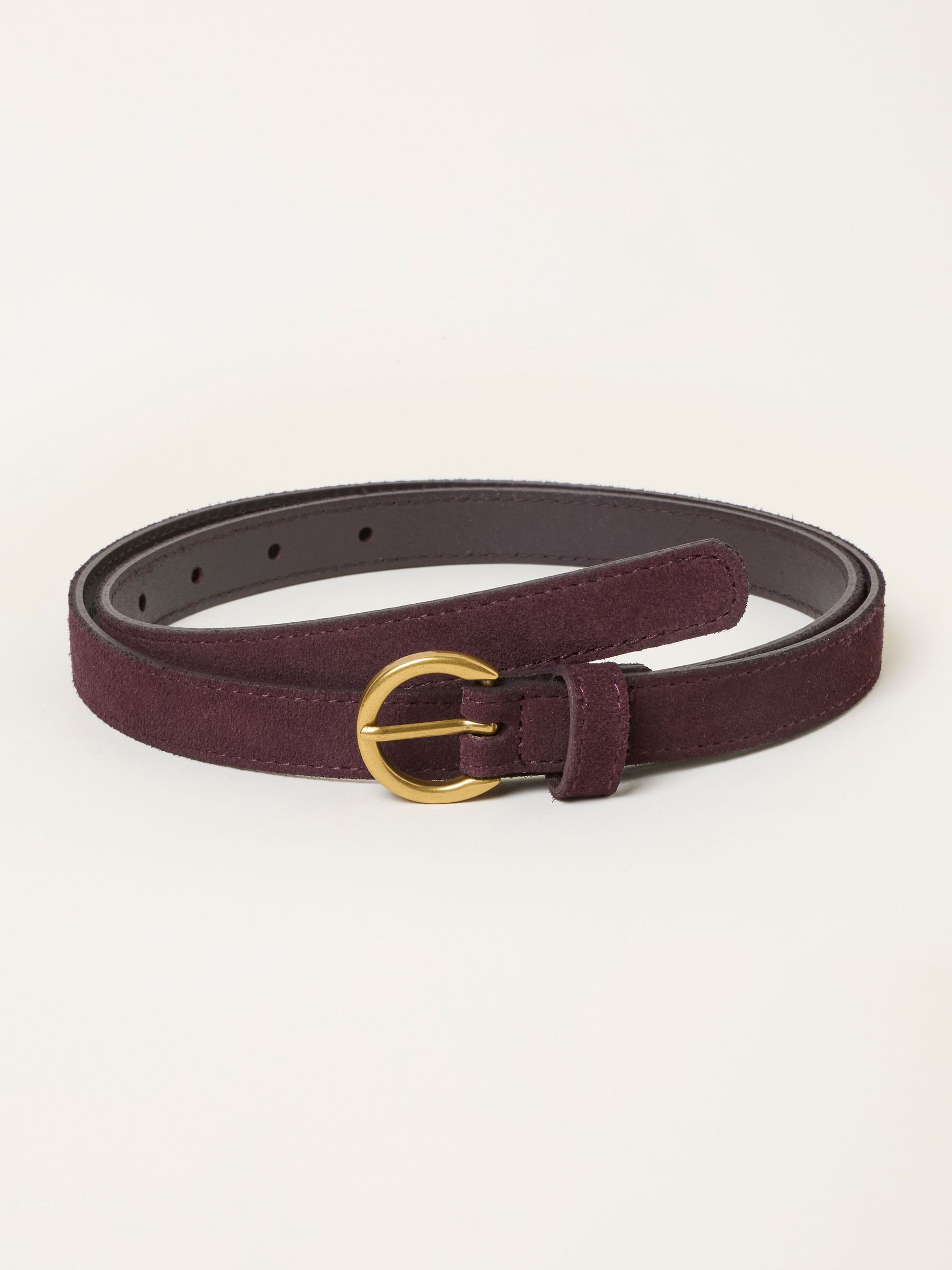 Burgundy Red - Plain Suede Belt