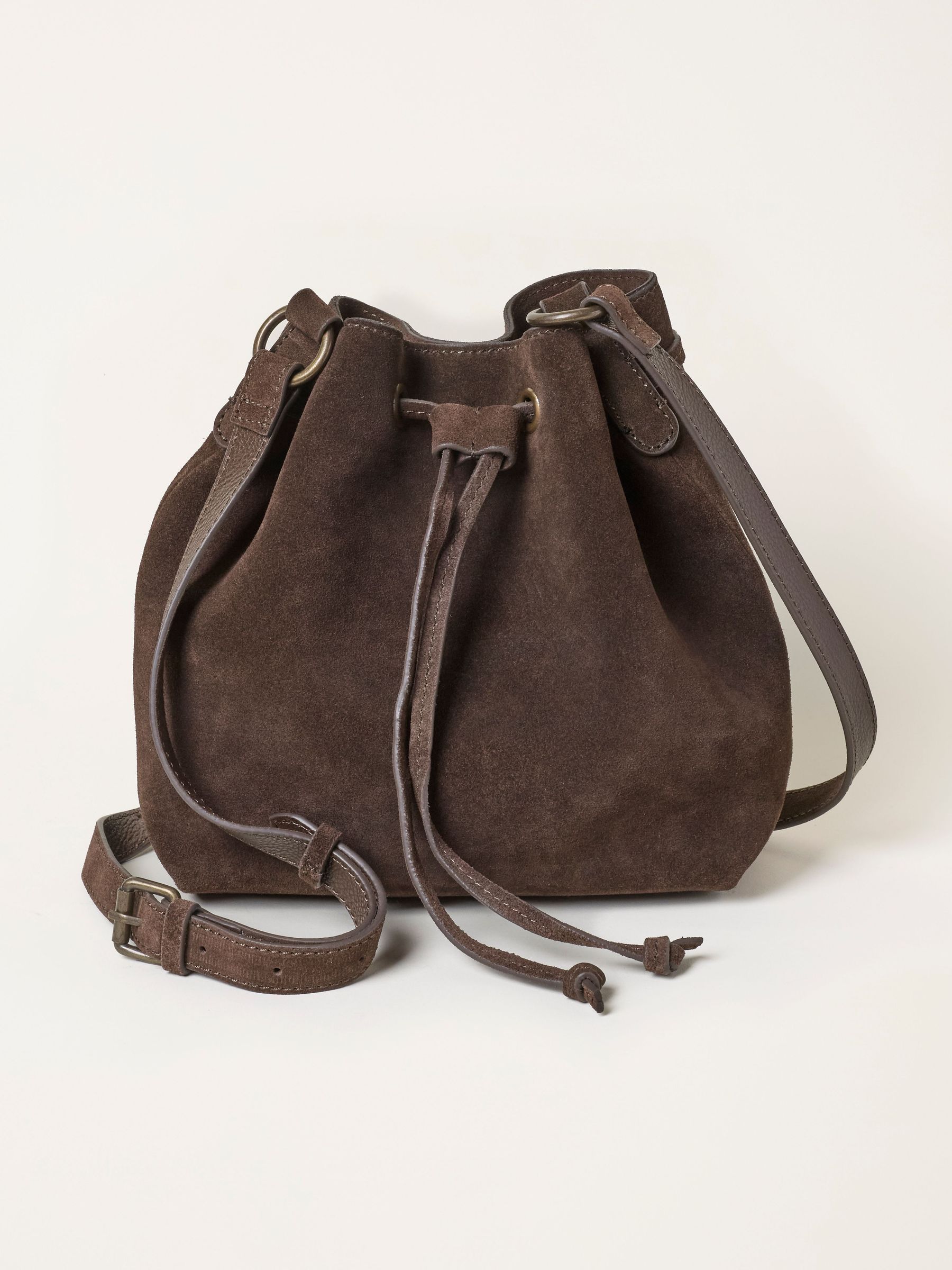 Chocolate Brown - Suede Bucket Bag