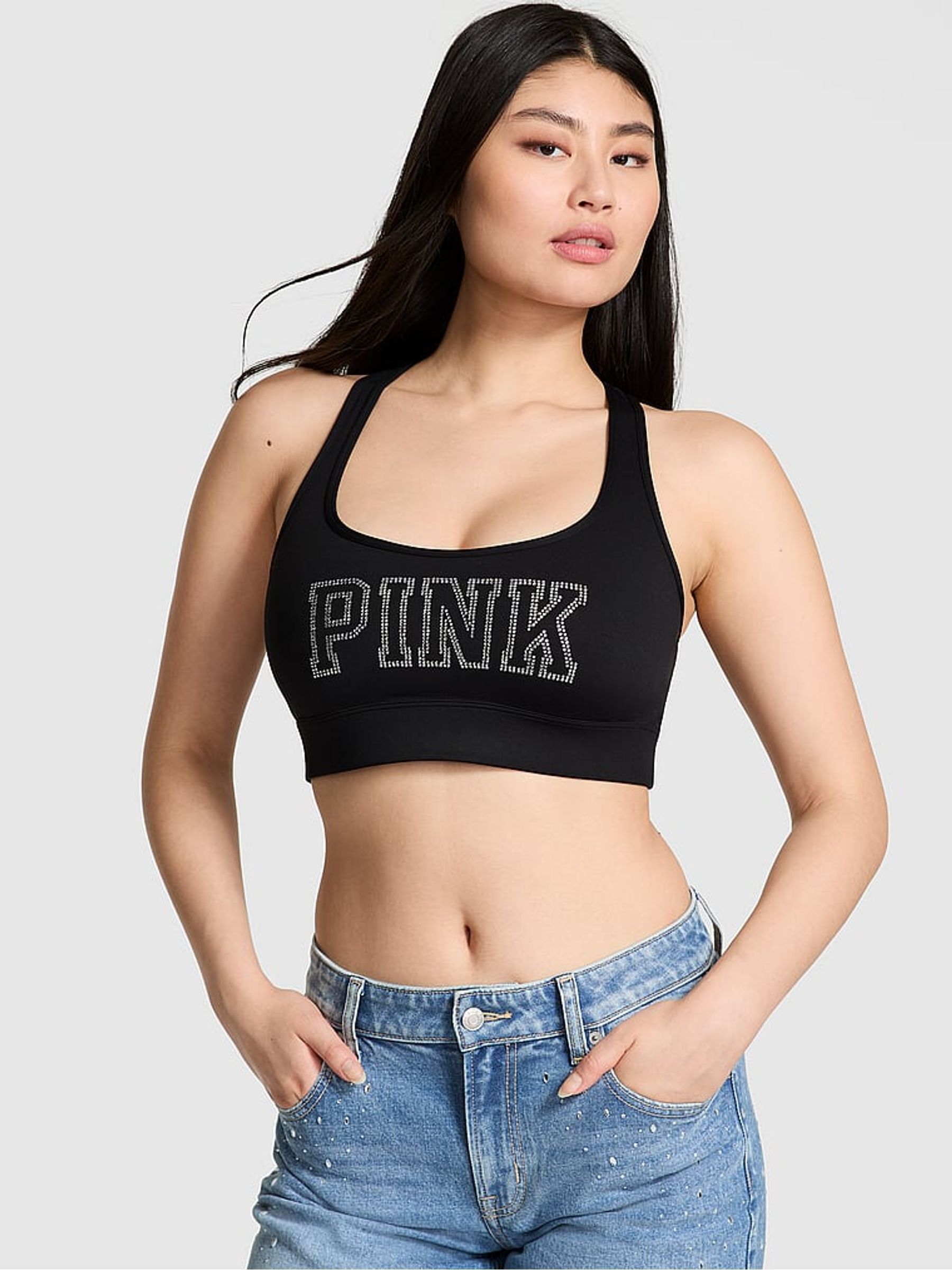 Black Shine - Relay Racerback Sports Bra