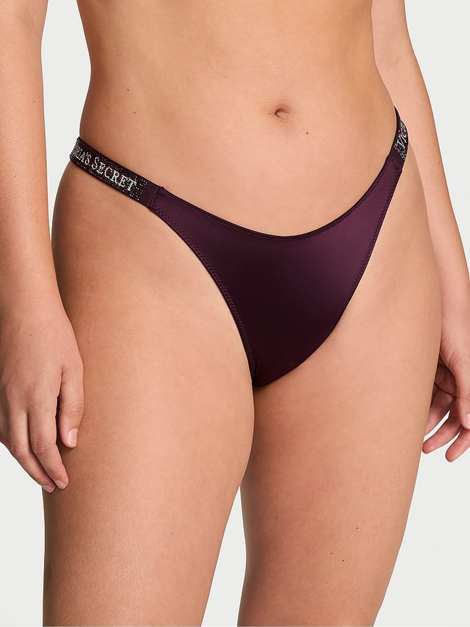 Winter Wine Red - Brazilian Shine Strap Knickers