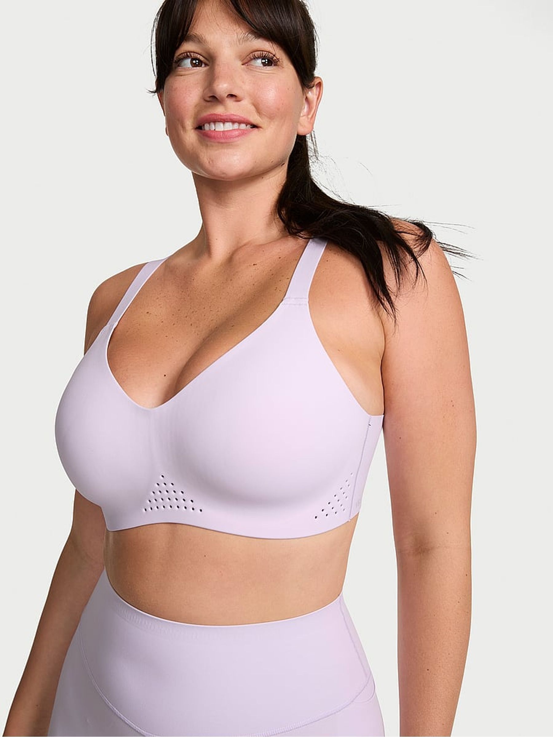 Purple Whisper - Featherweight™ Medium Impact V-neck Sports Bra