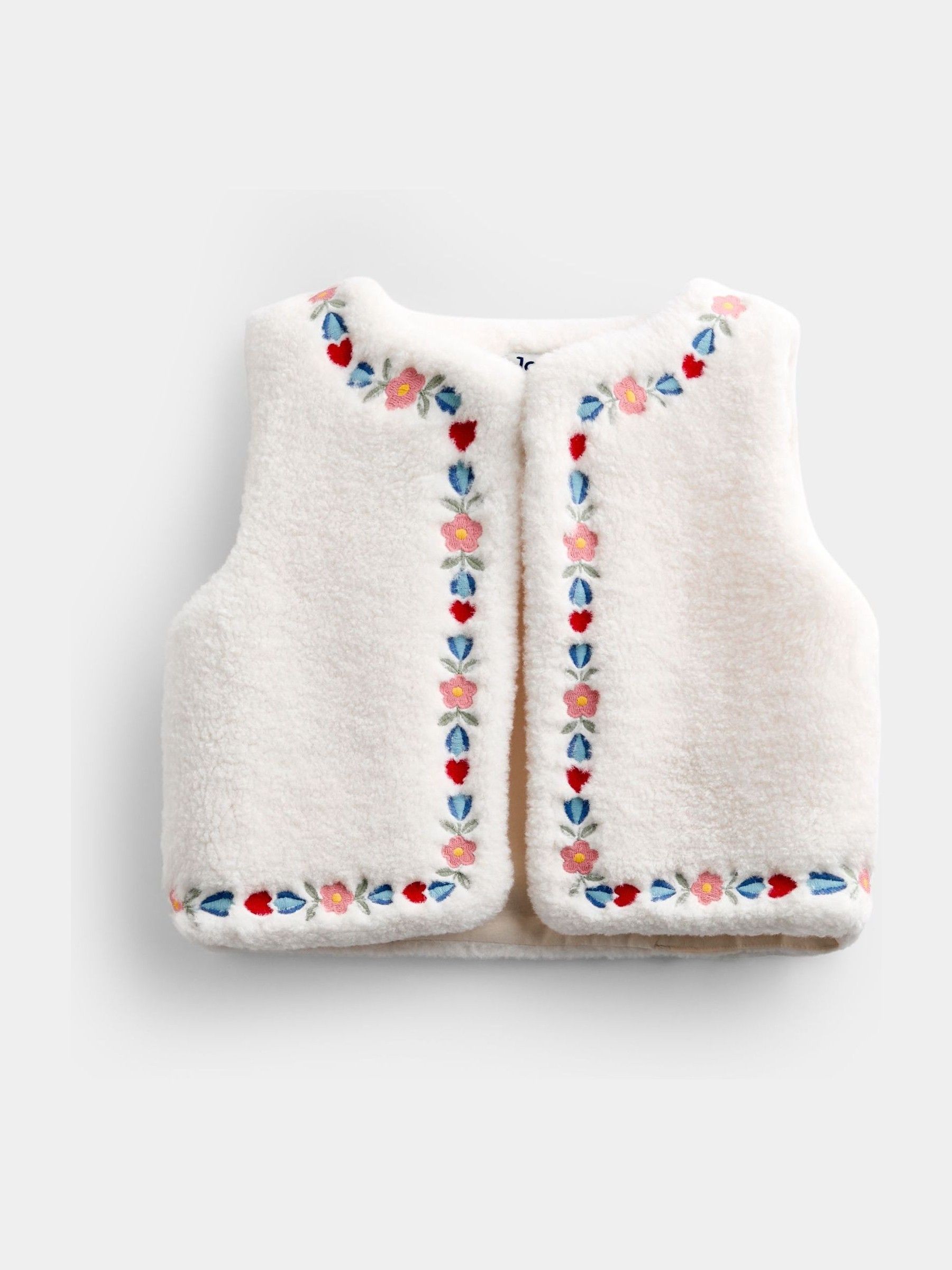 Ivory Flower - Embroidered Fleece Gilet