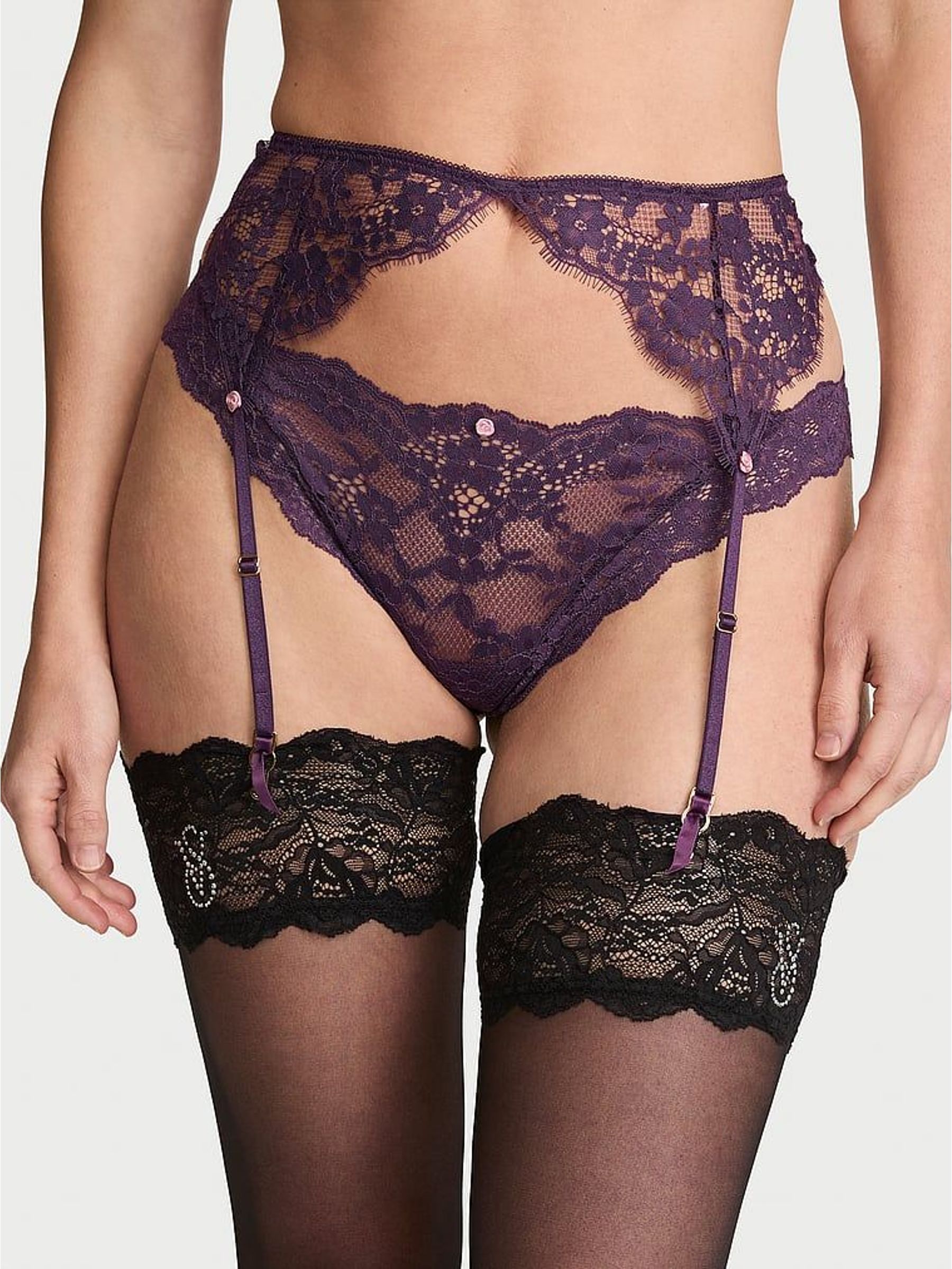 Shadow Purple - Thong Lace Knickers