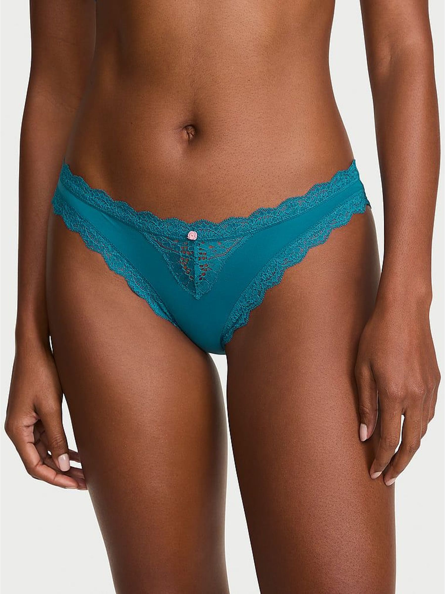 Aquarium Blue Lace Trim - Bikini Knickers