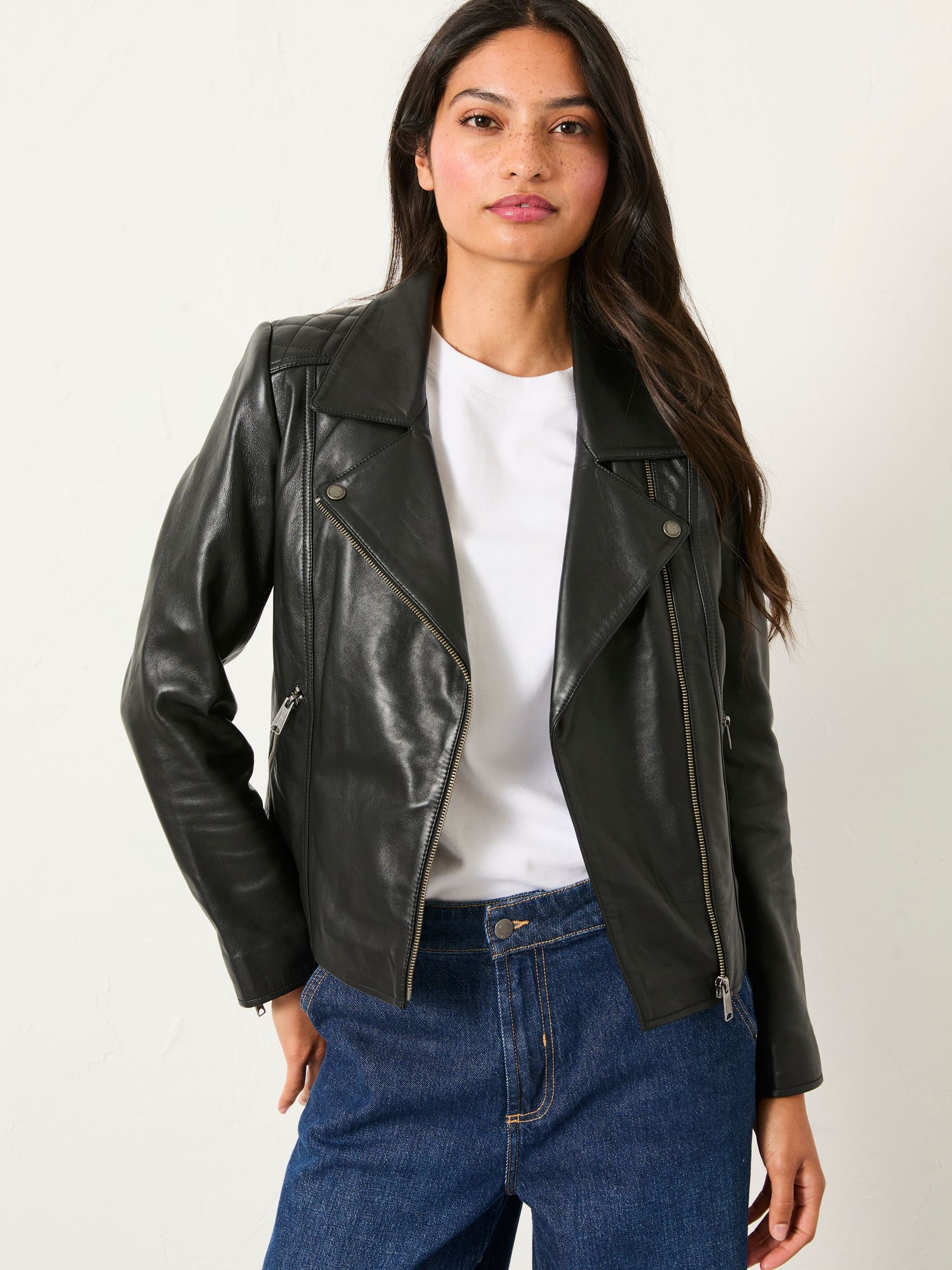 Black - Biker Quilted Jacket