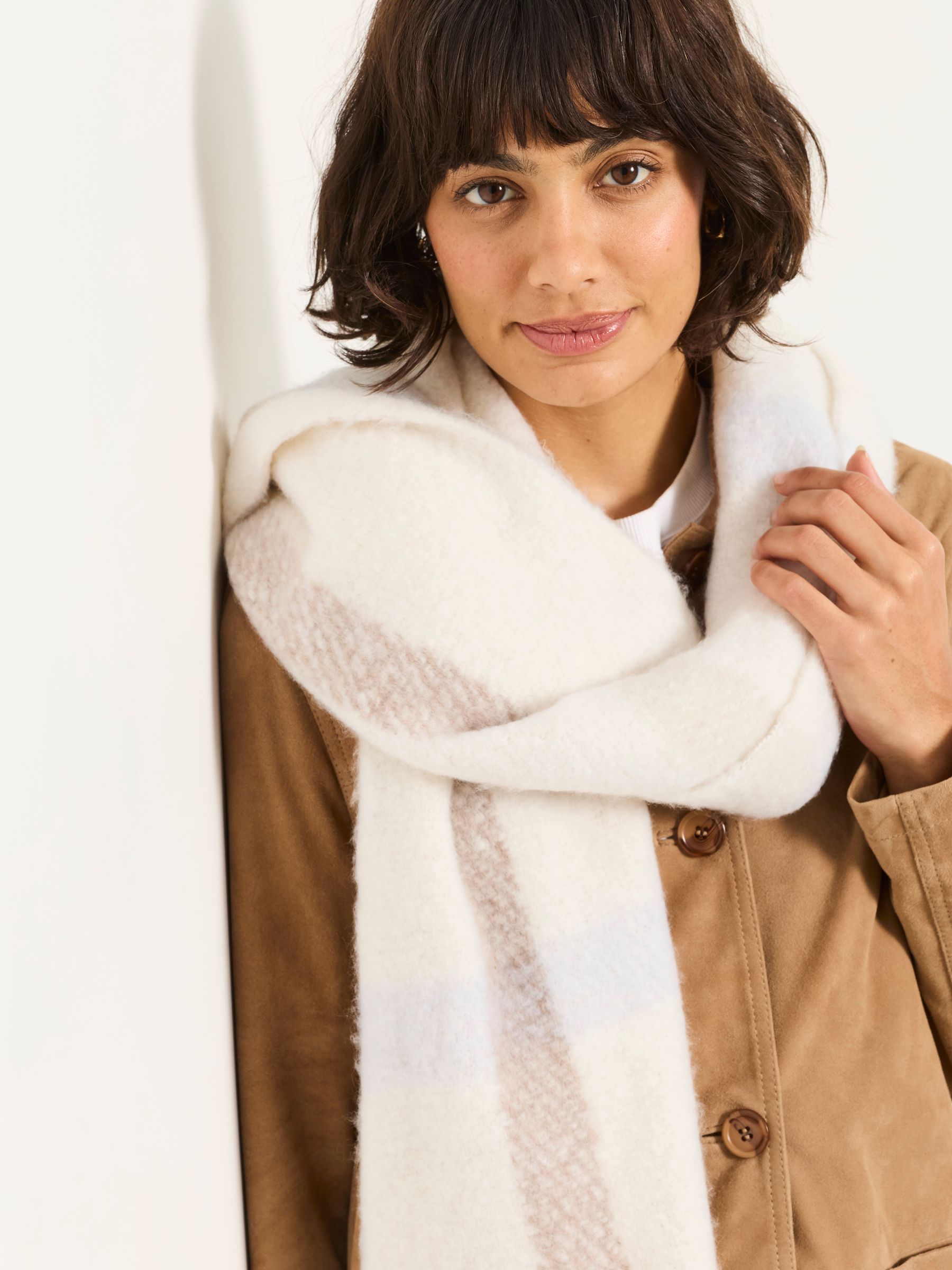 Ivory - Check Scarf