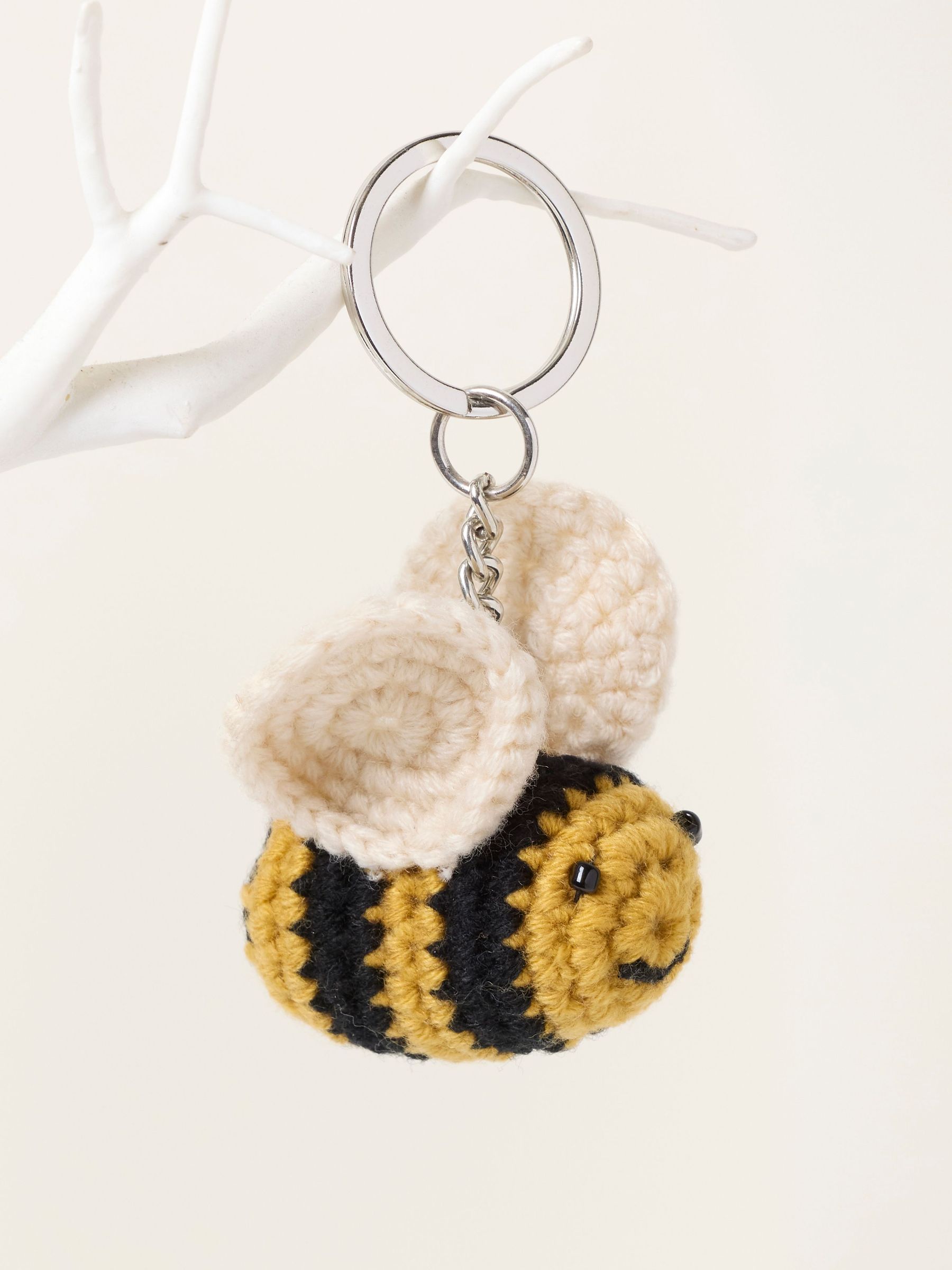 Yellow - Crochet Bee Keyring