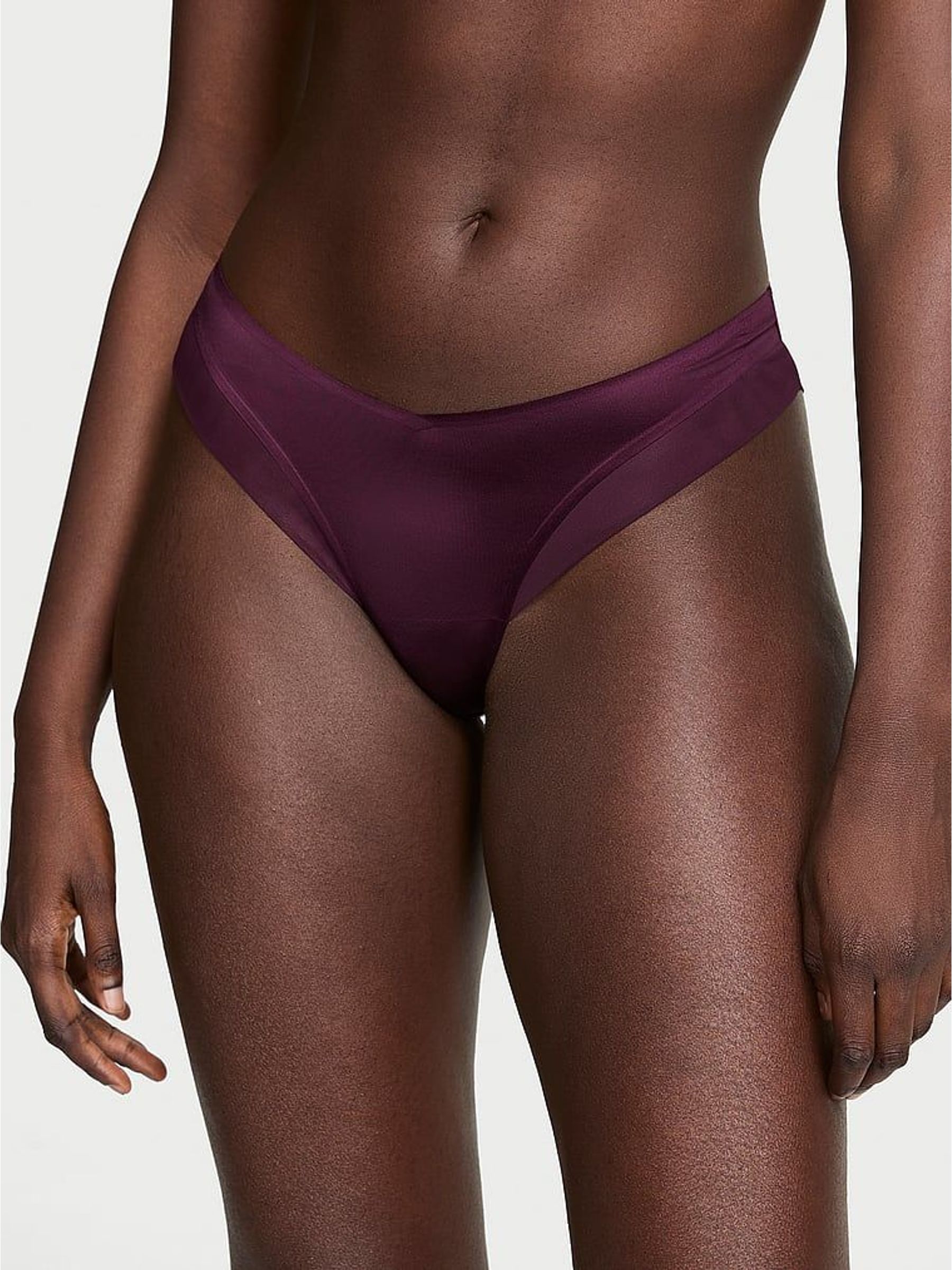 Winter Wine Red - Thong Sheer Mesh Strappy Back Knickers