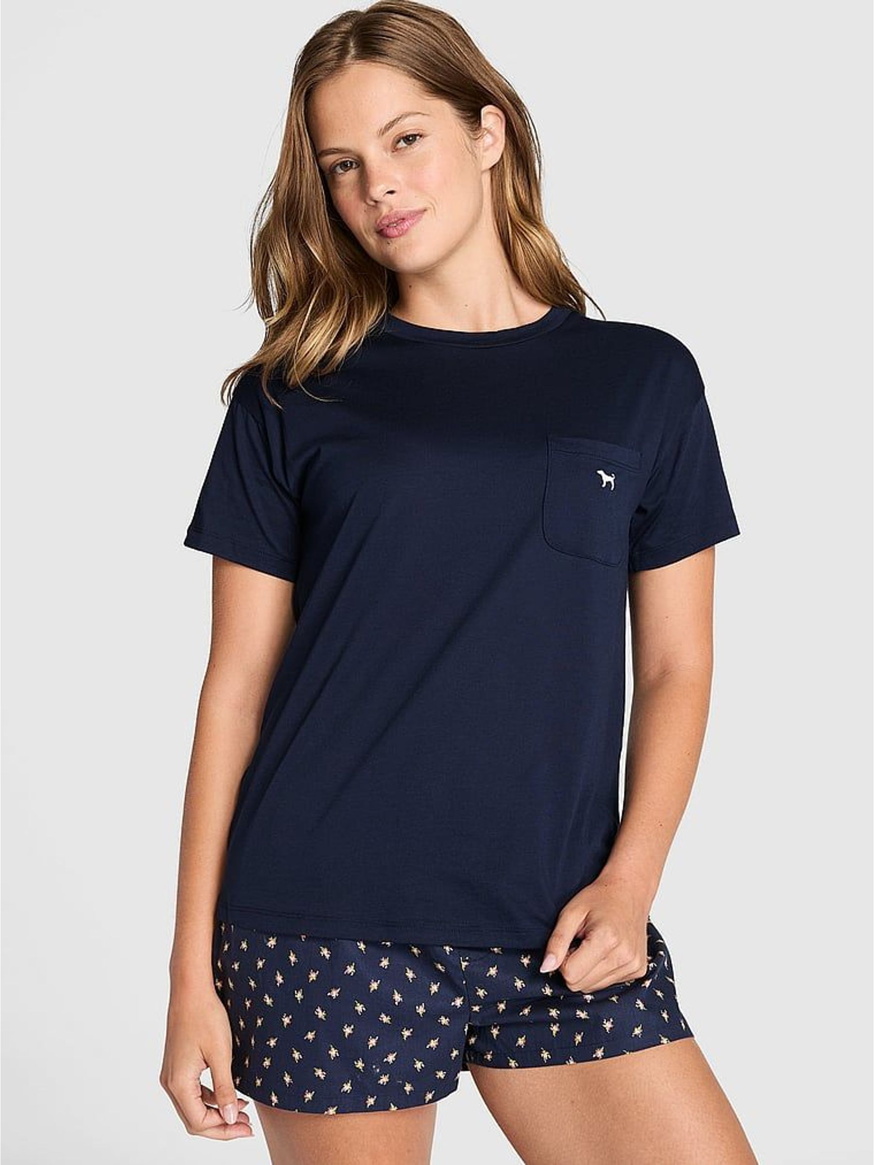 Noir Navy Blue - Longline Pyjama Top
