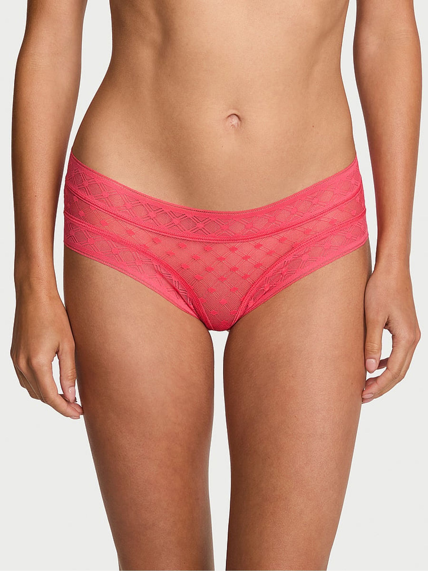 Wild Watermelon Pink - Cheeky Geo Dot Lace Knickers