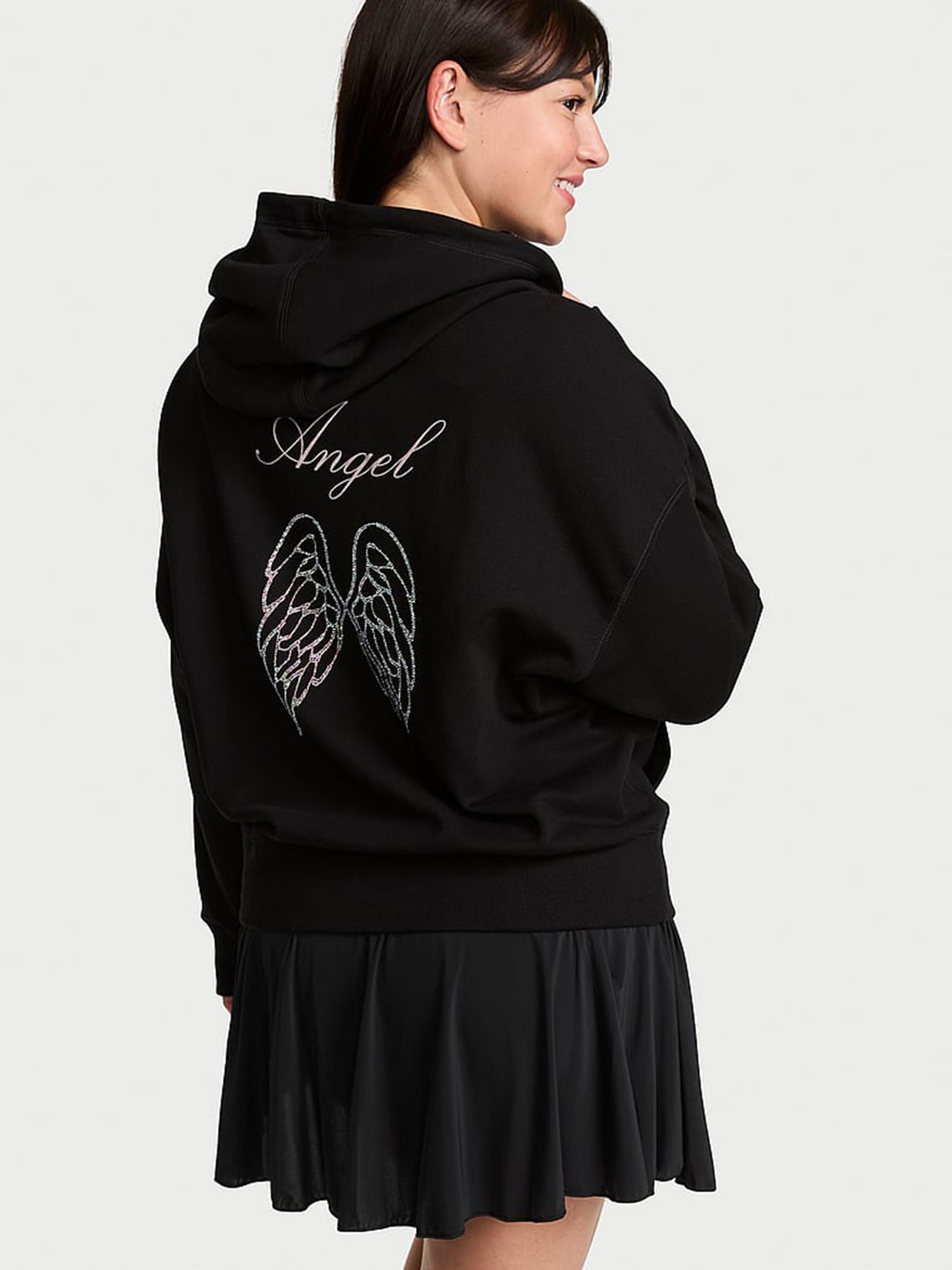 Black - Angel Fleece Full Zip Hoodie